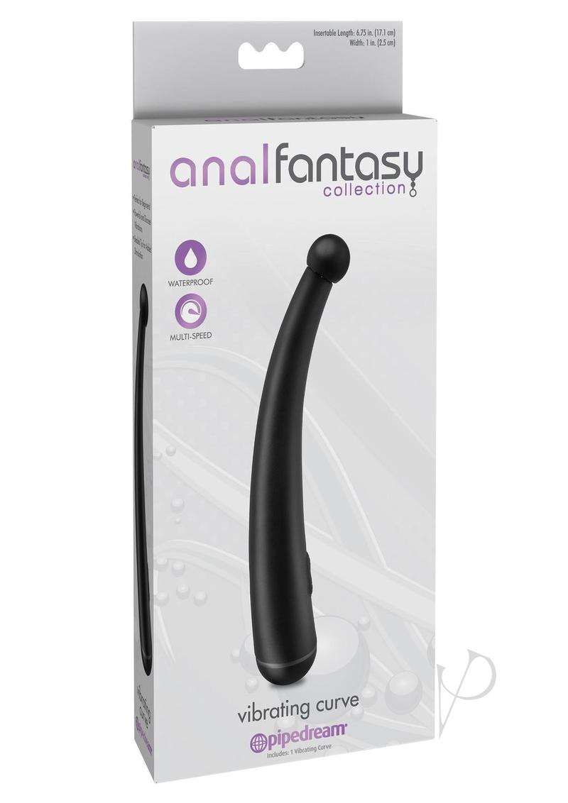 Anal Fantasy Collection - Waterproof Vibrating Curve Probe (6.75 Inch) - Black - Perfect for Solo Play & Couples Exploration