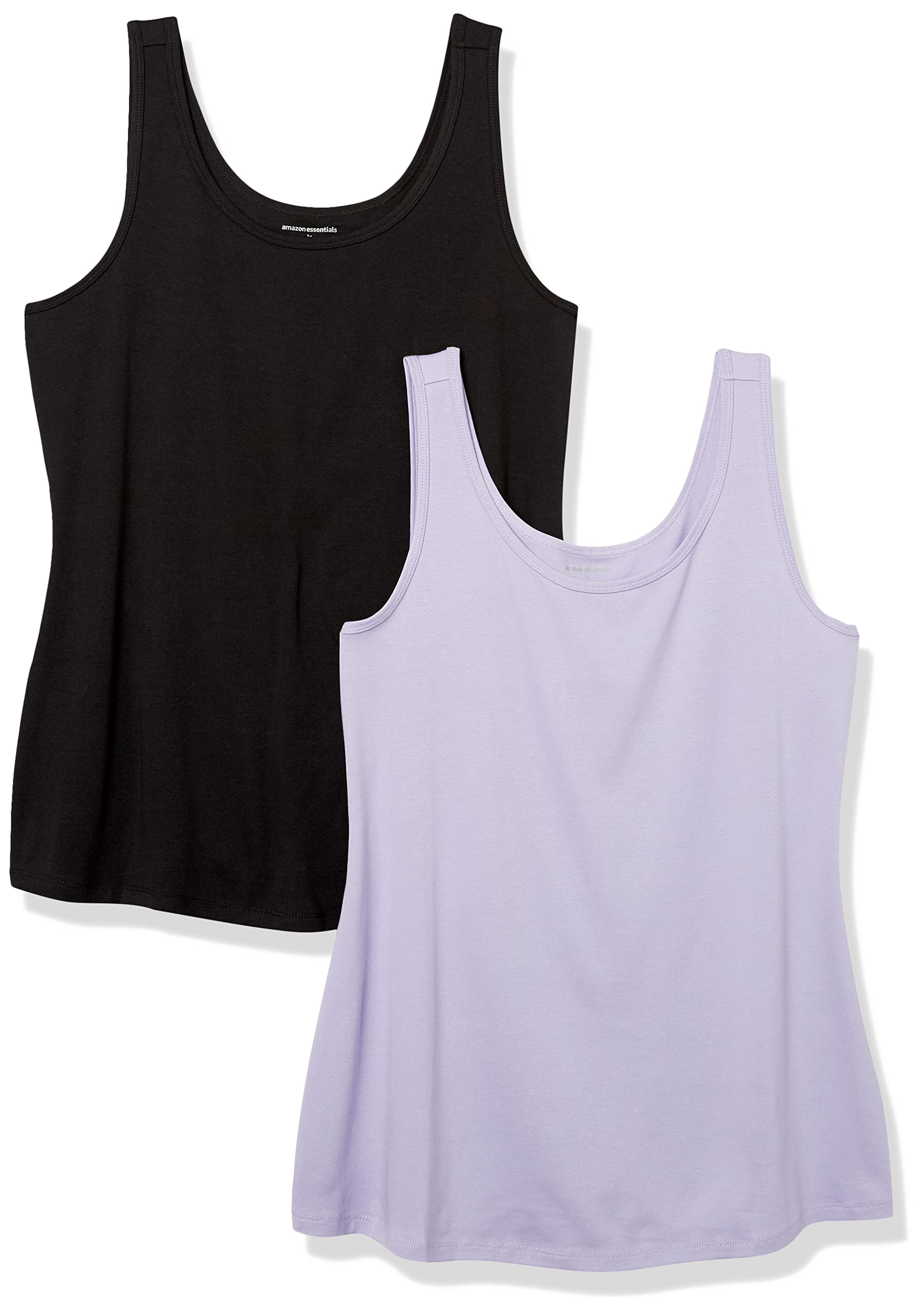 Amazon Essentials Women's Plus Size Tank Tops - 3 Pack Cotton Camisoles for Layering, Casual Wear & Summer Outfits