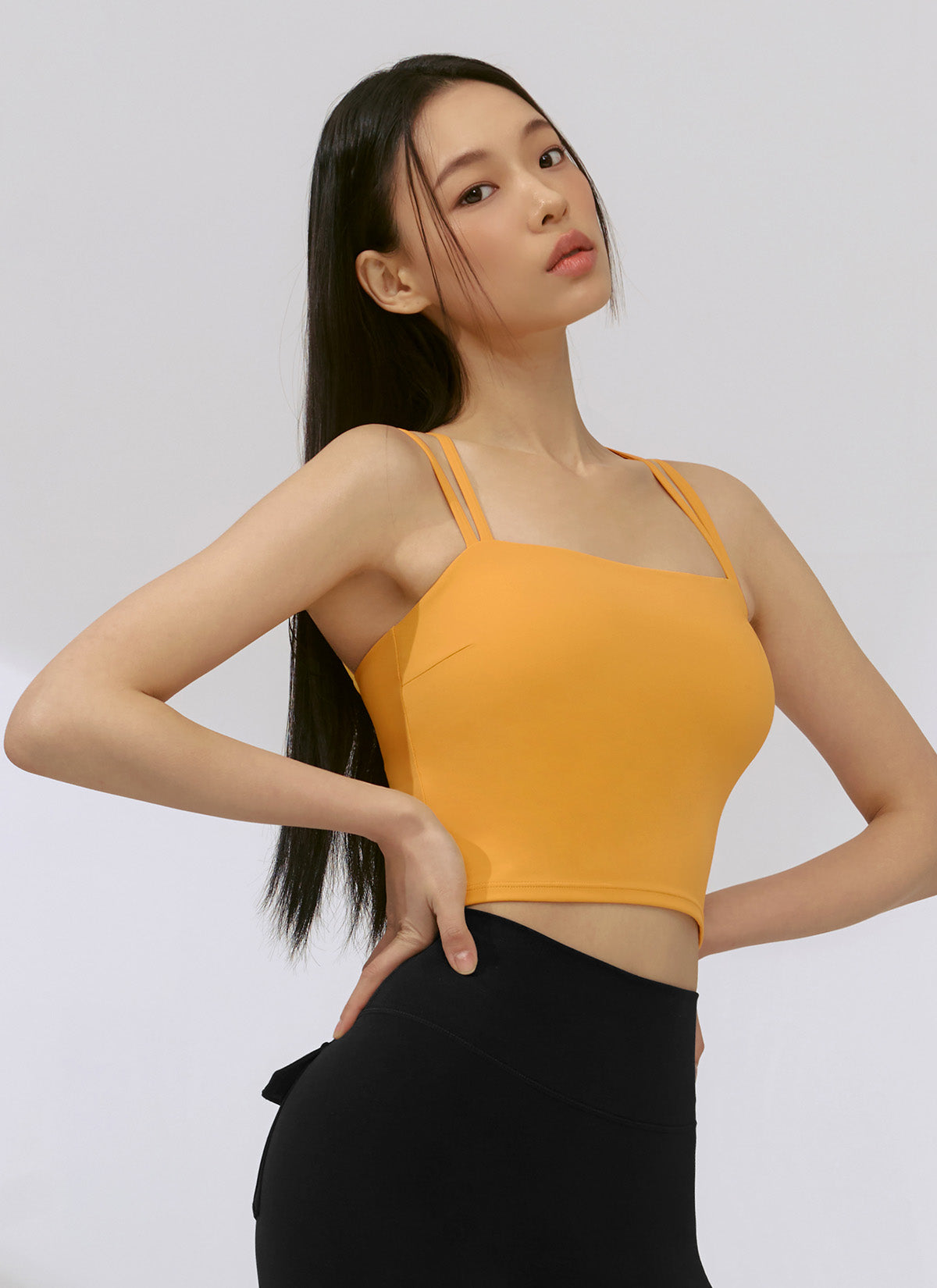 Black Label Power Rise Double Strap Sports Bra - High Support Workout Top for Running, Yoga & Gym