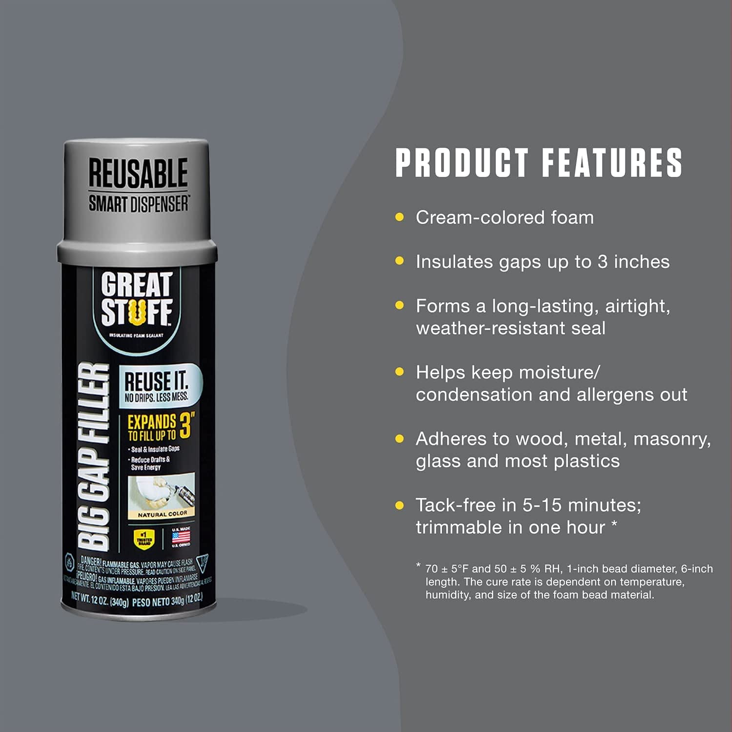 Great Stuff 99108860 Smart Dispenser Foam Sealant - 12 Pack for Home Insulation, Air Sealing & DIY Projects | Perfect for Gaps, Cracks & Energy Efficiency