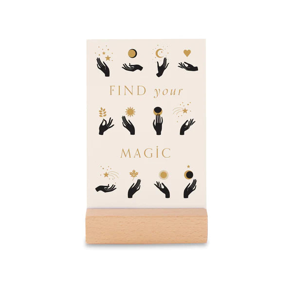 Magique Affirmation Card Set with Stand - Positive Affirmation Cards for Daily Motivation, Self-Care & Mindfulness - Perfect for Meditation, Yoga, and Home Decor