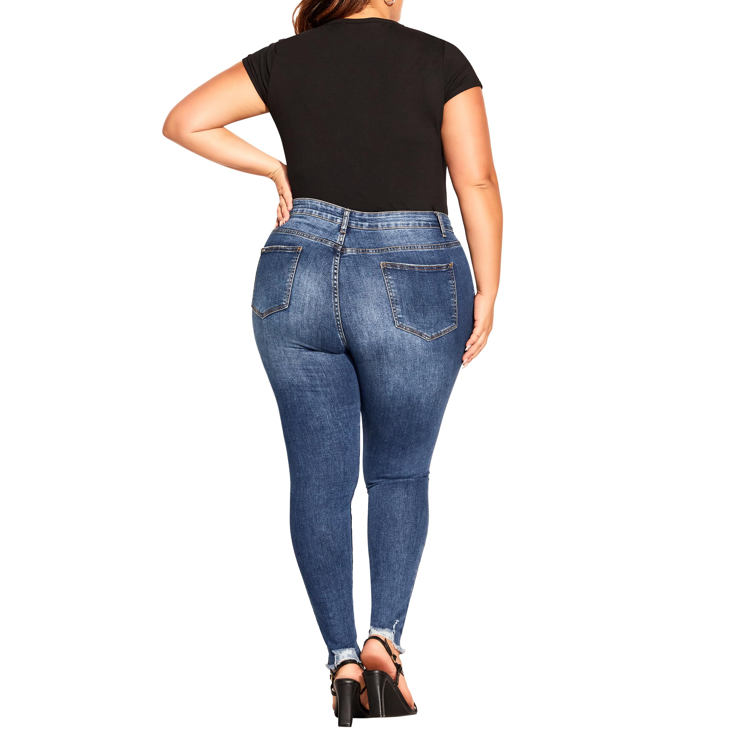 Plus Size Women's Jeans - Wild Rose Stretch Denim Pants for Casual Wear & Everyday Comfort | Avenue Fashion