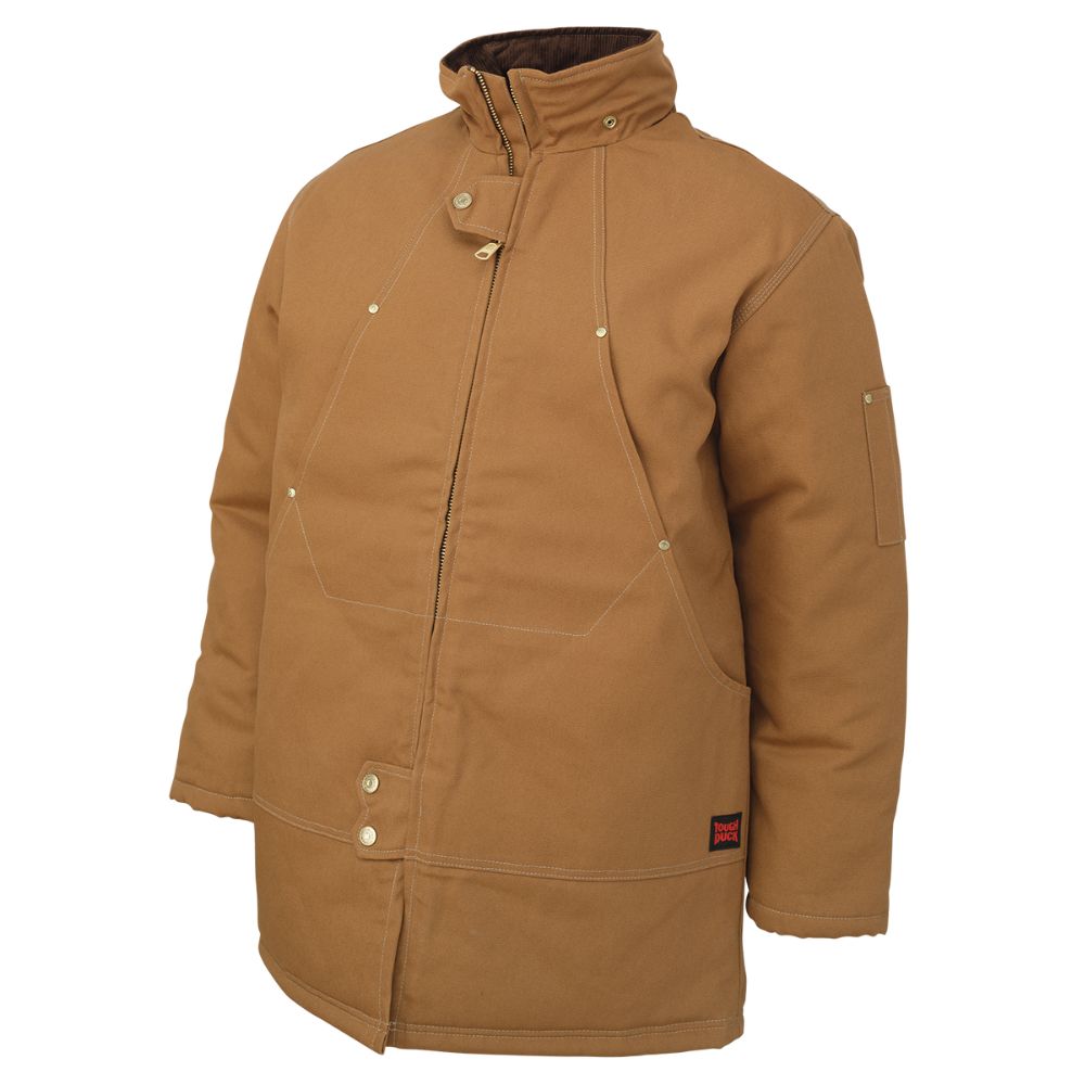 Tough Duck Men's Abraham Hydro Winter Work Parka WJ18 - Heavy Duty Insulated Waterproof Jacket for Cold Weather - Ideal for Construction, Outdoor Work & Winter Activities (Brown)