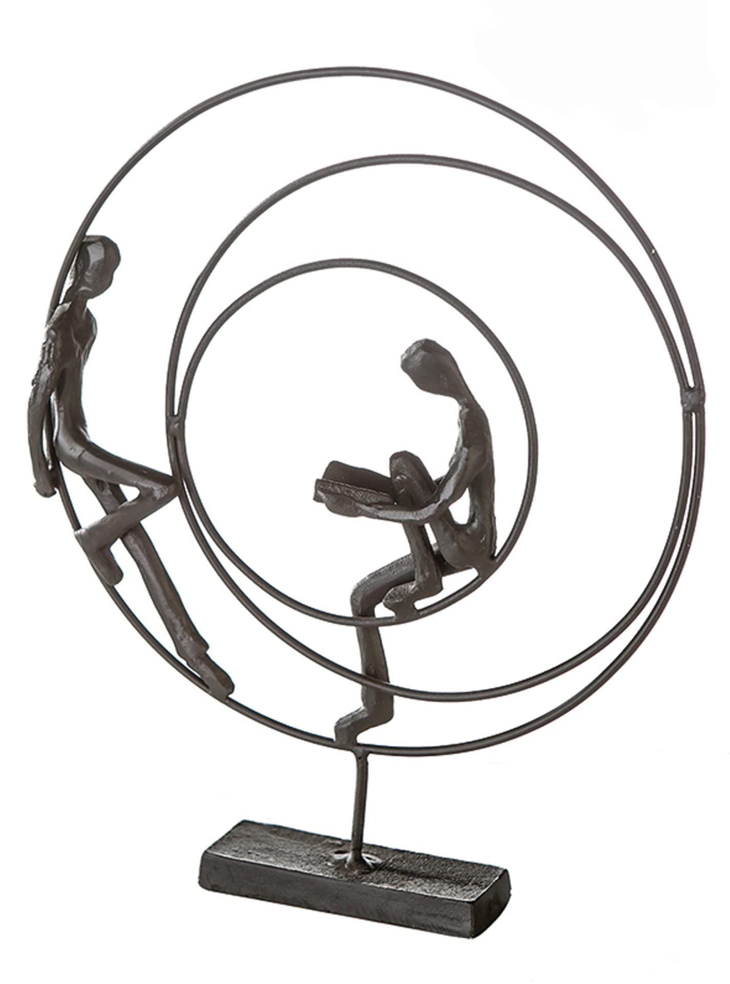 Handcrafted Brown Iron Sculpture - 24.5 cm Tall - Elegant Home & Office Decor - Perfect for Living Room, Garden, or Gift