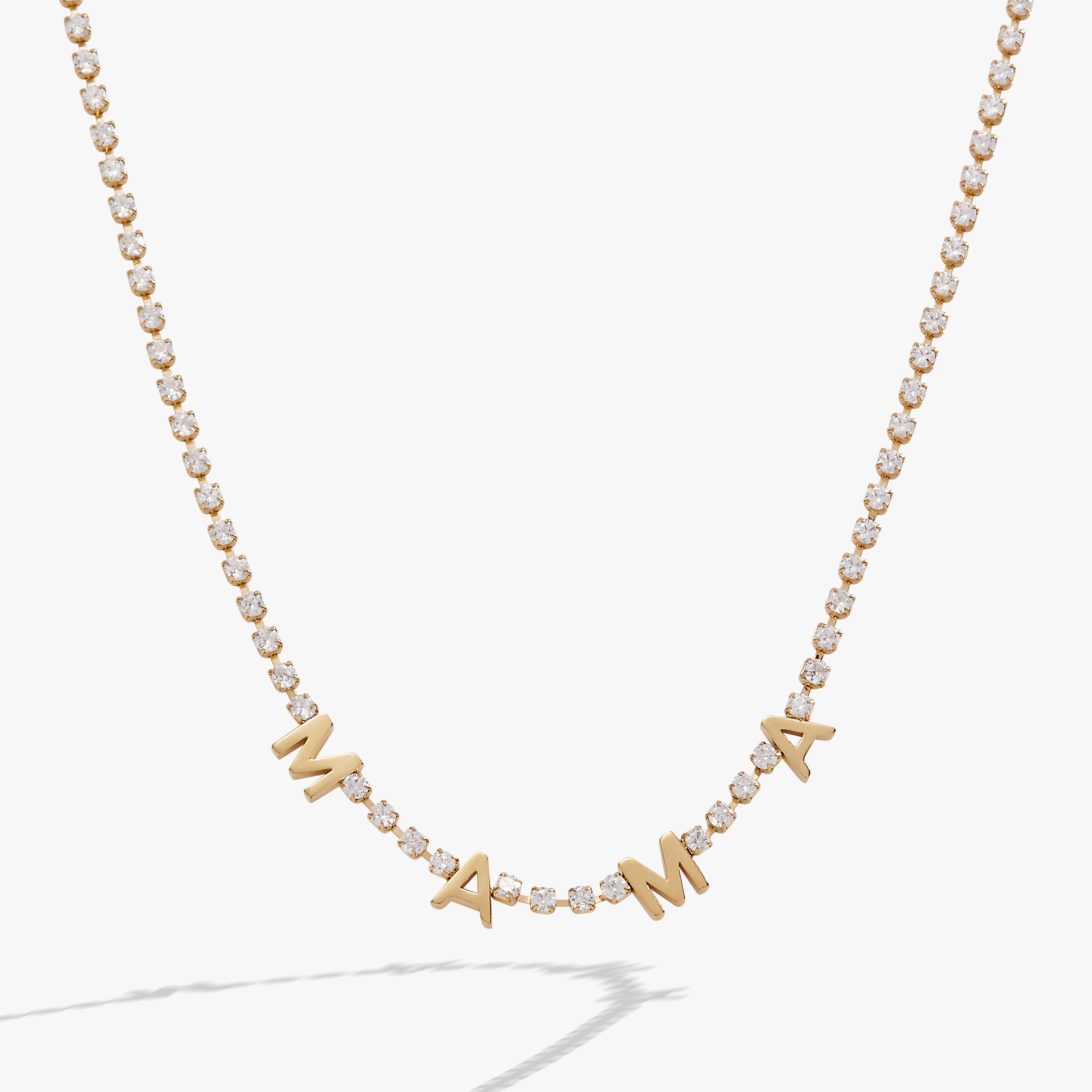 Elegant Mama Crystal Tennis Necklace for Women - Perfect for Weddings, Parties & Special Occasions