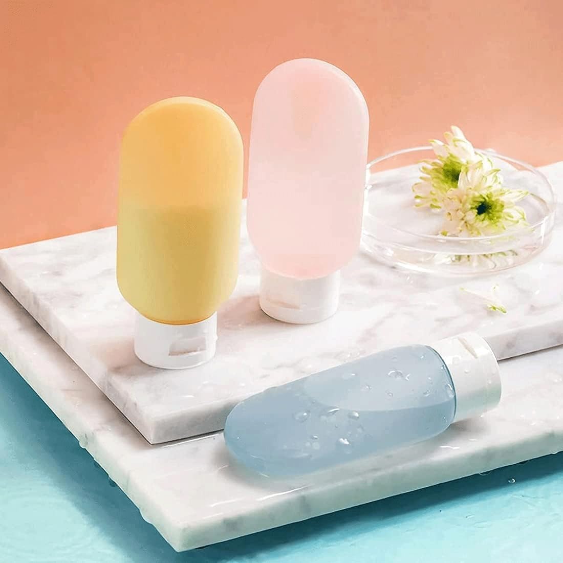 3-Pack 60ML Leak-Proof Travel Bottles for Toiletries - Refillable Squeeze Containers for Shampoo, Lotion, Cream & Gel | TSA Approved for Air Travel, Gym & Vacation Essentials