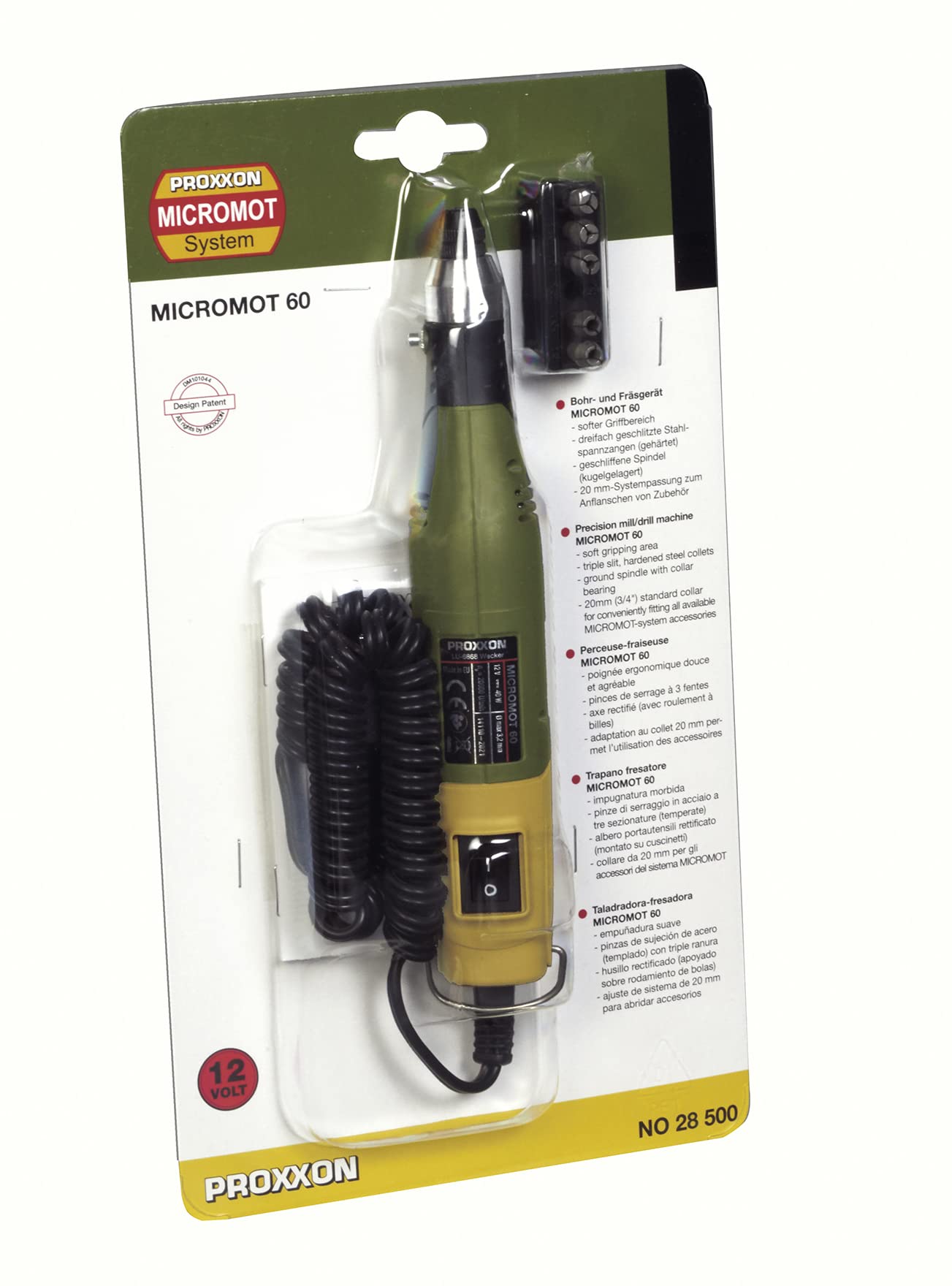 PROXXON Rotary Tool MICROMOT 60 - High Speed 28,500 RPM Precision Power Tool for DIY, Crafts & Jewelry Making | Perfect for Engraving, Polishing & Drilling