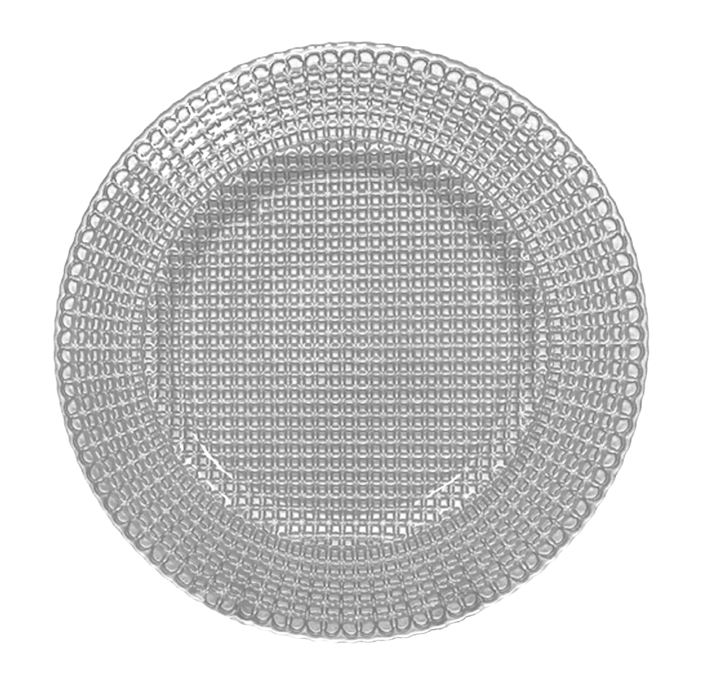 Barski Silver Glass Charger Plates - Set of 6, 12.5