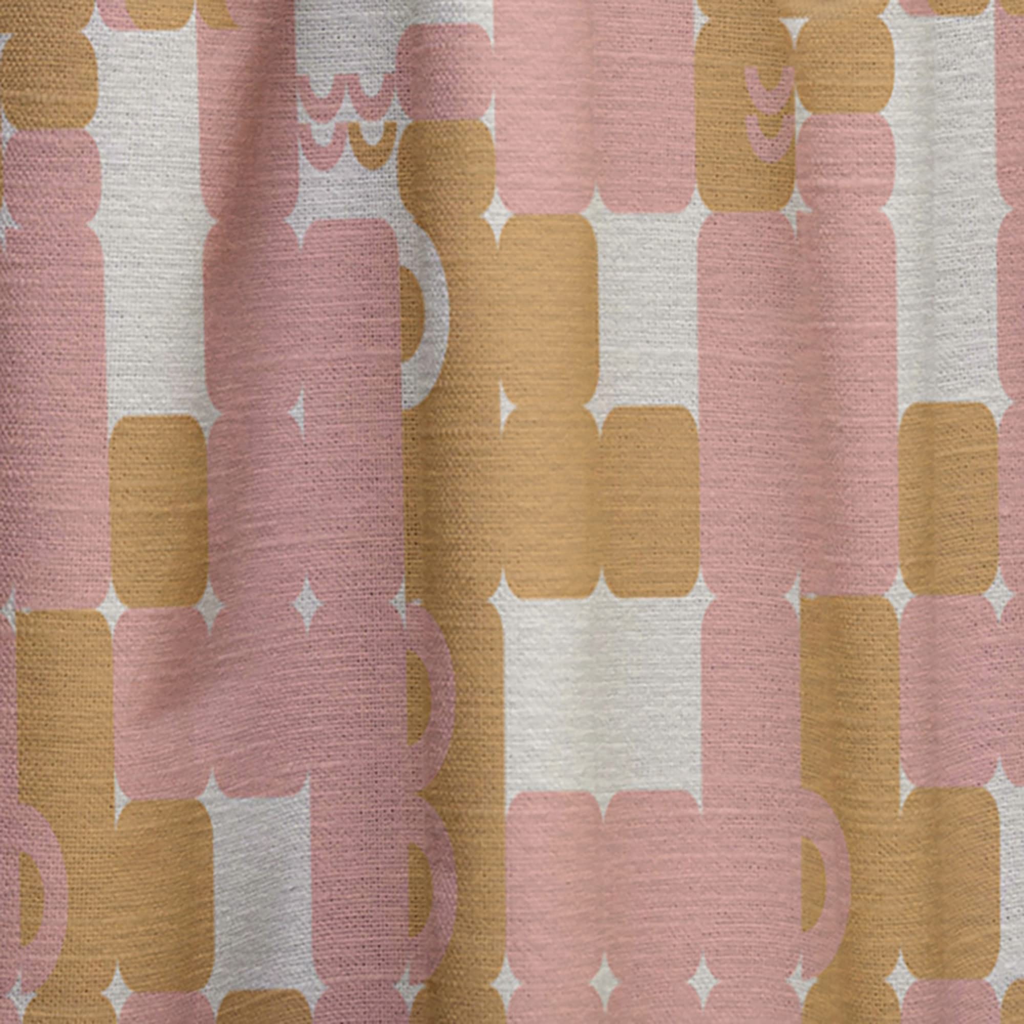 DesignQ Pink Retro Abstract Thermal Insulated Curtains - Single Panel 52x108 - Elegant Window Treatments for Bedroom & Living Room | Perfect for Home Decor, Privacy & Energy Savings