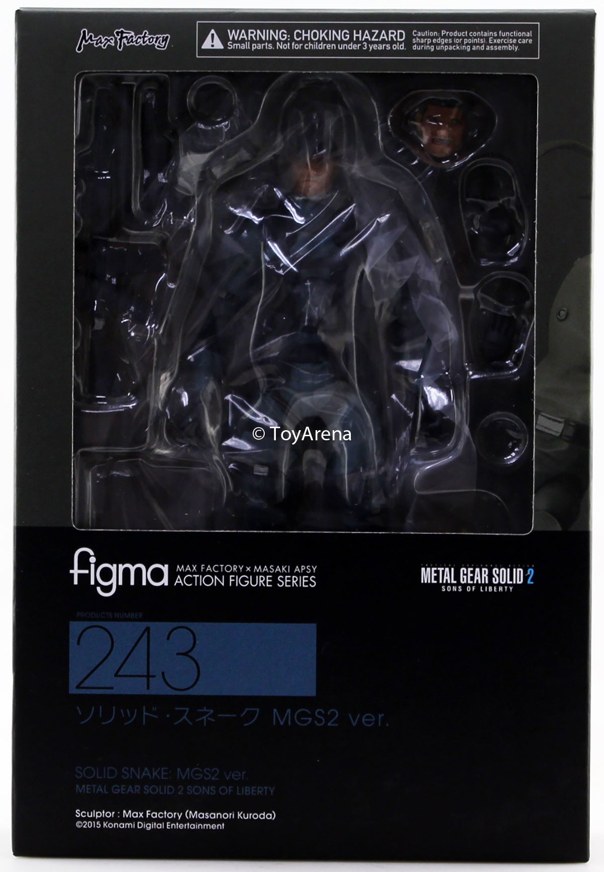 Figma #243 Solid Snake MGS2 Version Action Figure - Metal Gear Solid 2 Sons of Liberty Collectible Model for Display & Gaming Enthusiasts