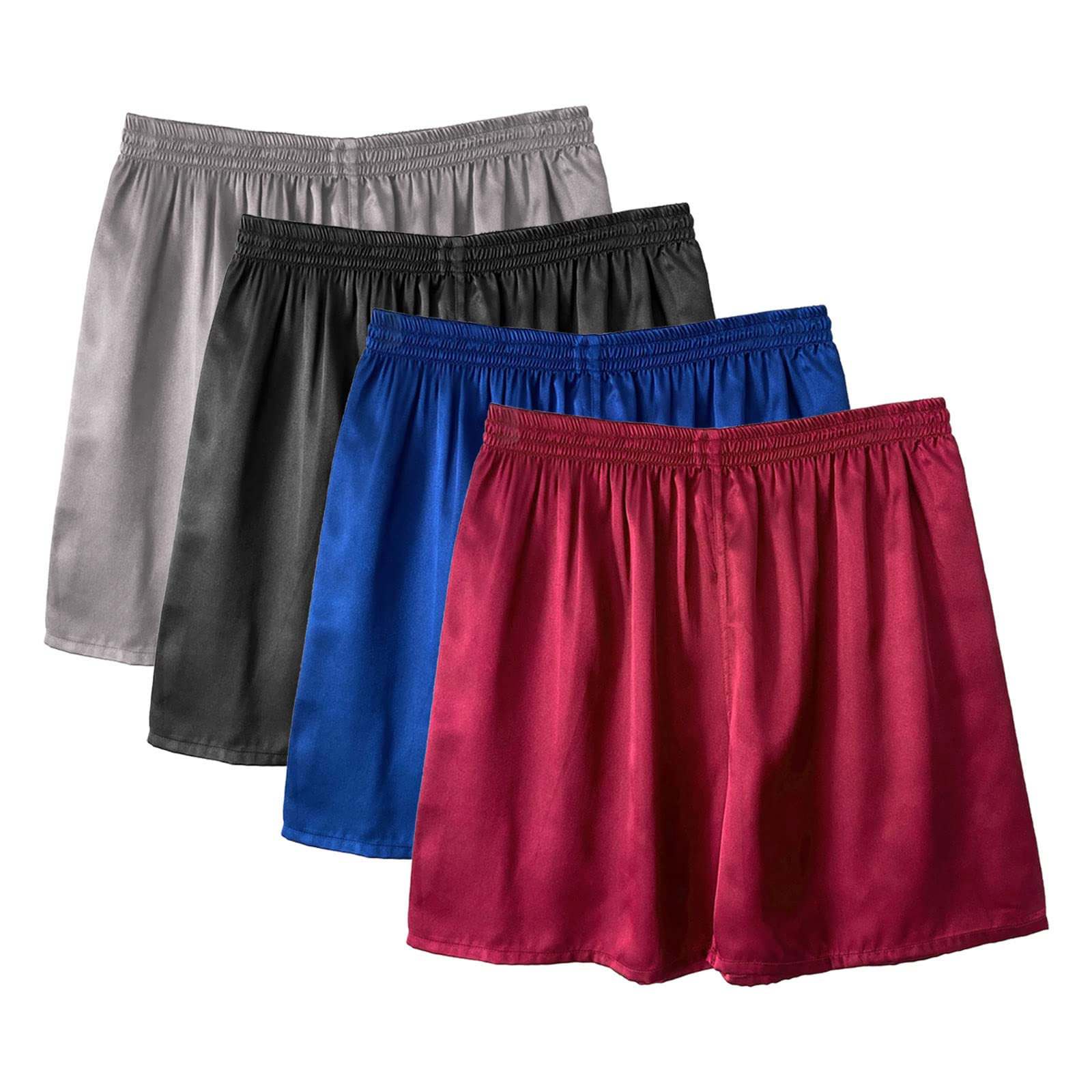 Men's Satin Boxer Shorts - Silk Feeling Sleepwear & Lounge Pajama Shorts - Perfect for Sleeping, Lounging & Travel