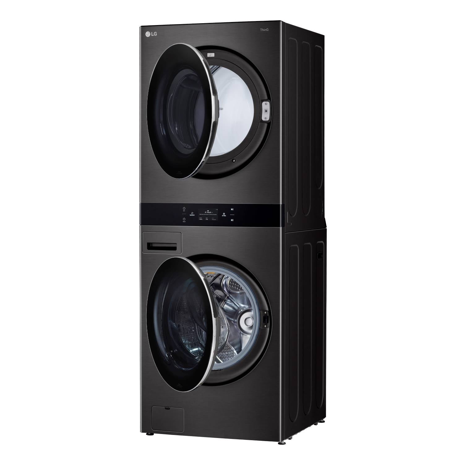 LG WKEX300HBA Black Front Load Washer and Dryer Combo - 5.8 cu.ft Washer & 7.4 cu.ft Dryer with Center Control® - Perfect for Laundry Rooms, Apartments, and Small Spaces