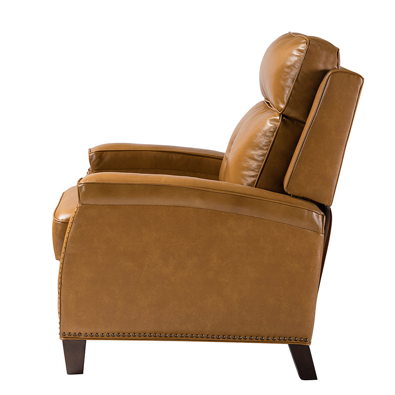Demetria Genuine Leather Recliner Chair - Premium Brown Top Grain Leather Power Lift Recliner for Living Room, Home Theater & Office - Ergonomic Comfort with USB Charging & Cup Holders