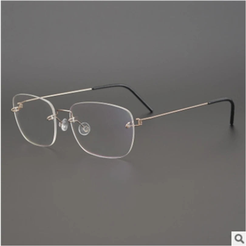 Aimee Unisex Rimless Square Titanium Eyeglasses - Lightweight Durable Frame for Men & Women - Perfect for Reading, Work, and Everyday Use