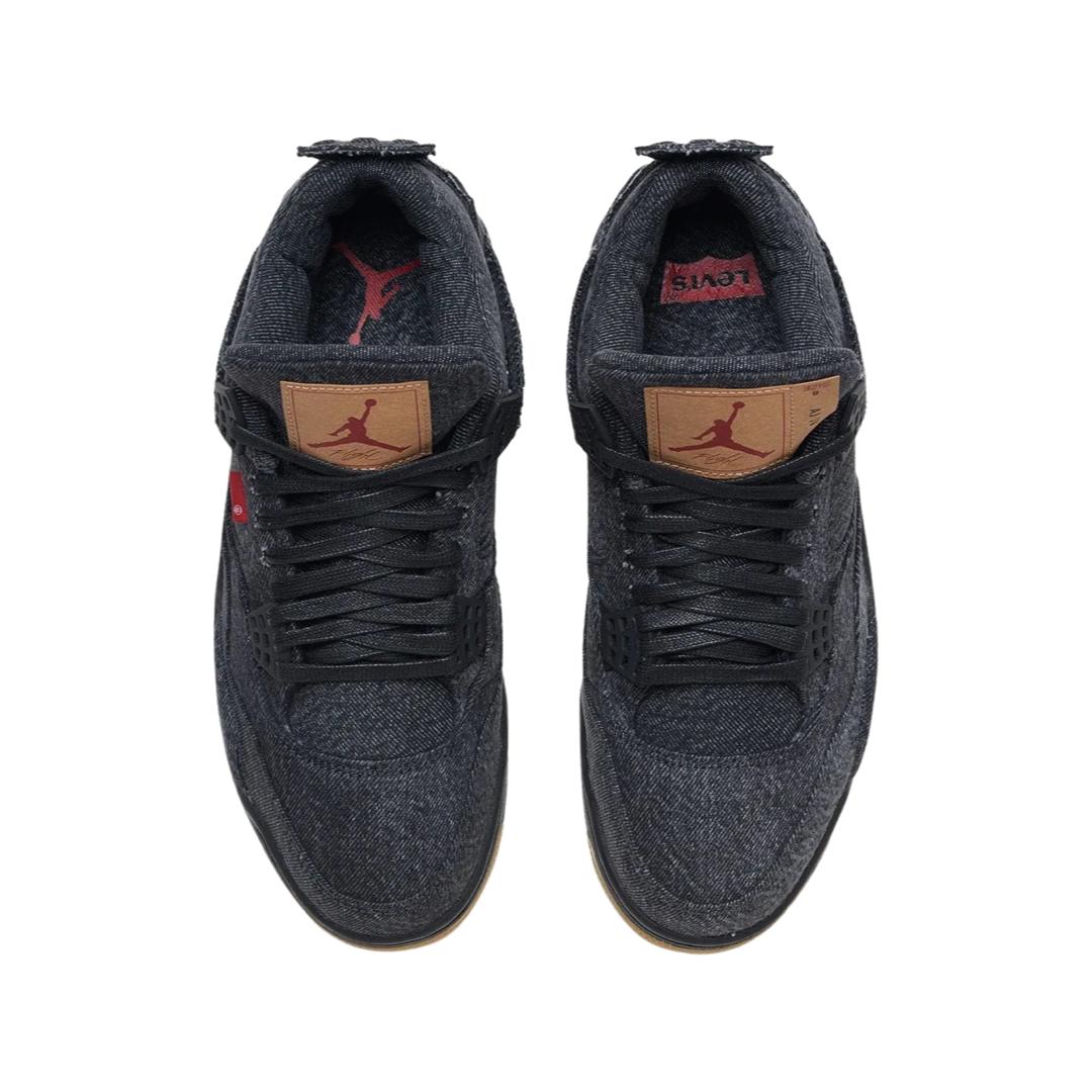 Air Jordan 4 Retro Levis Black Denim Sneakers - Men's Basketball Shoes for Casual Wear & Street Style Fashion