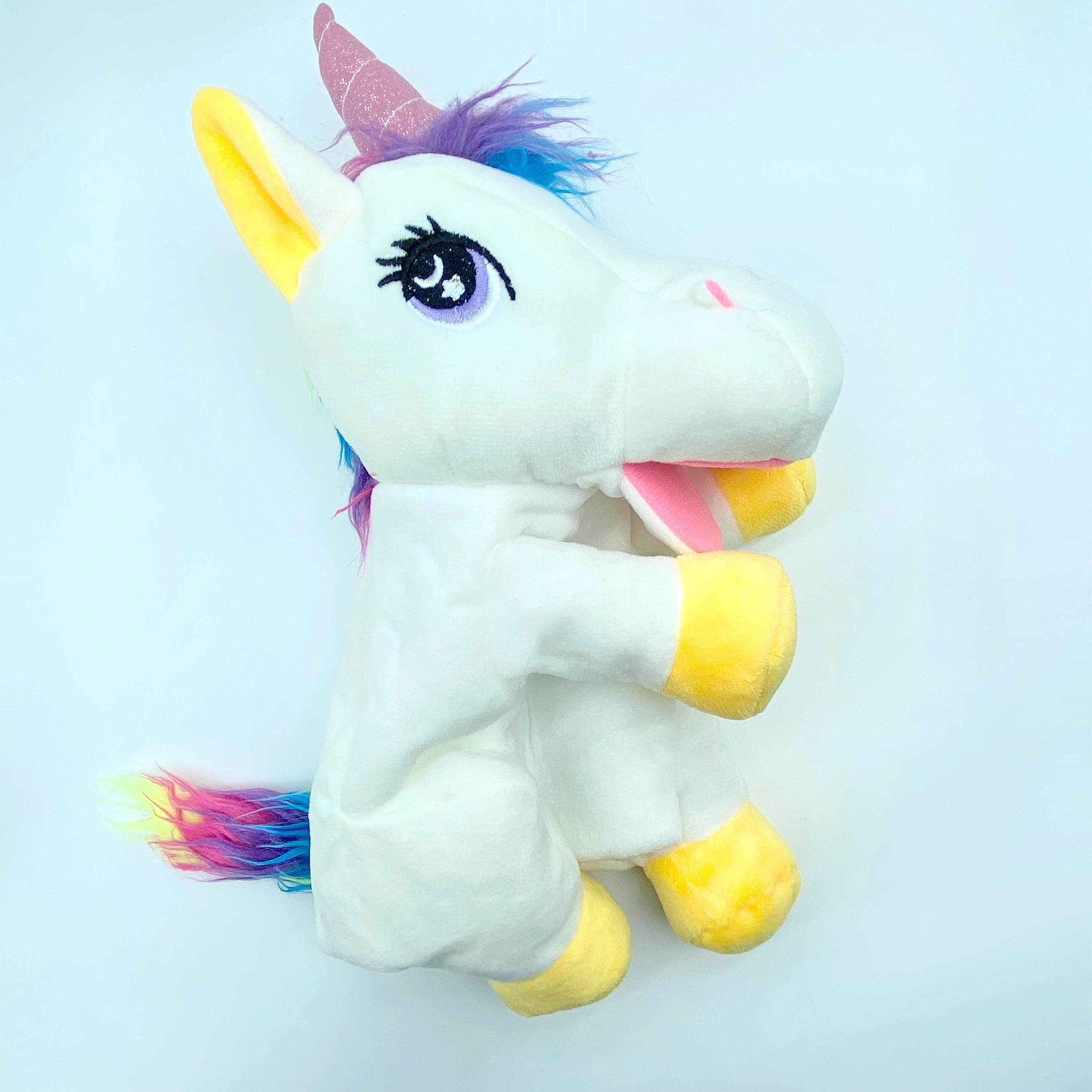 LUOZZY Unicorn Hand Puppet Plush Toy - Soft White Animal Hand Puppet for Kids, Interactive Parent-Child Play, Storytelling & Imaginative Play - Perfect for Birthday Gifts, Classroom Activities & Pretend Play