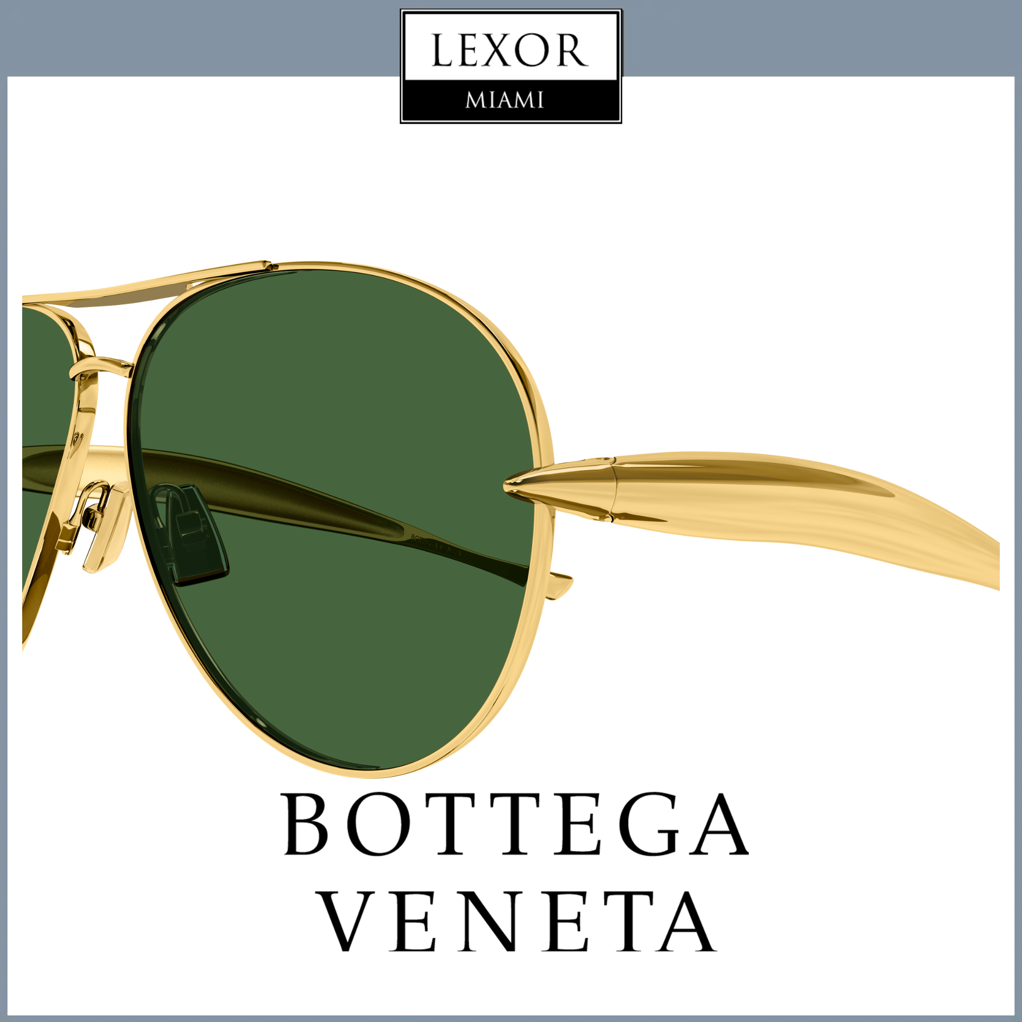 Bottega Veneta BV1305S 001 Sunglasses - 64mm Metal Frame for Men | Luxury Designer Shades for Driving, Travel & Outdoor Activities
