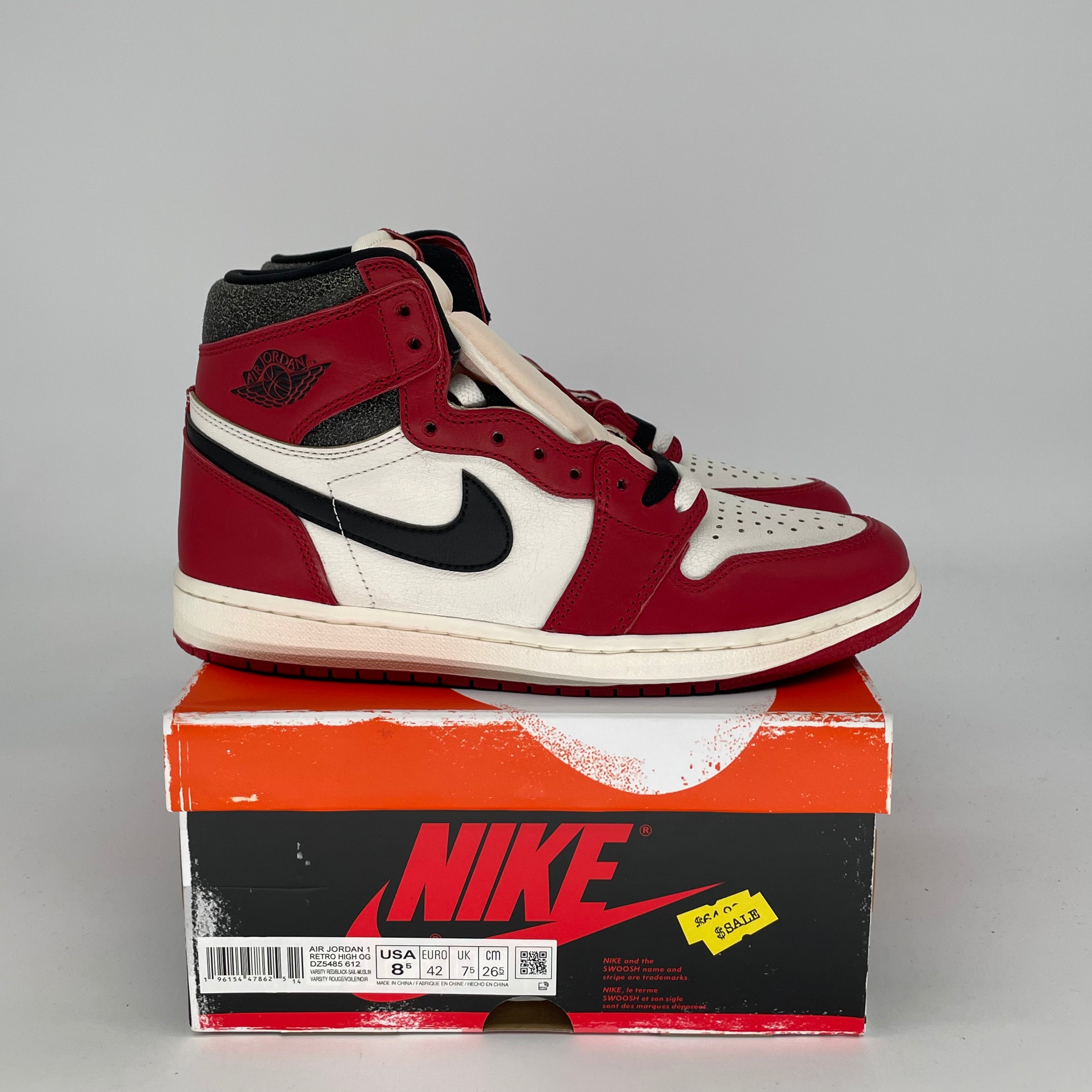 Original Air Jordan 1 Chicago Lost and Found Sneakers - Size 8.5/10W (DZ5485-612) - Retro Basketball Shoes for Men & Women - Perfect for Streetwear, Collecting & Casual Wear