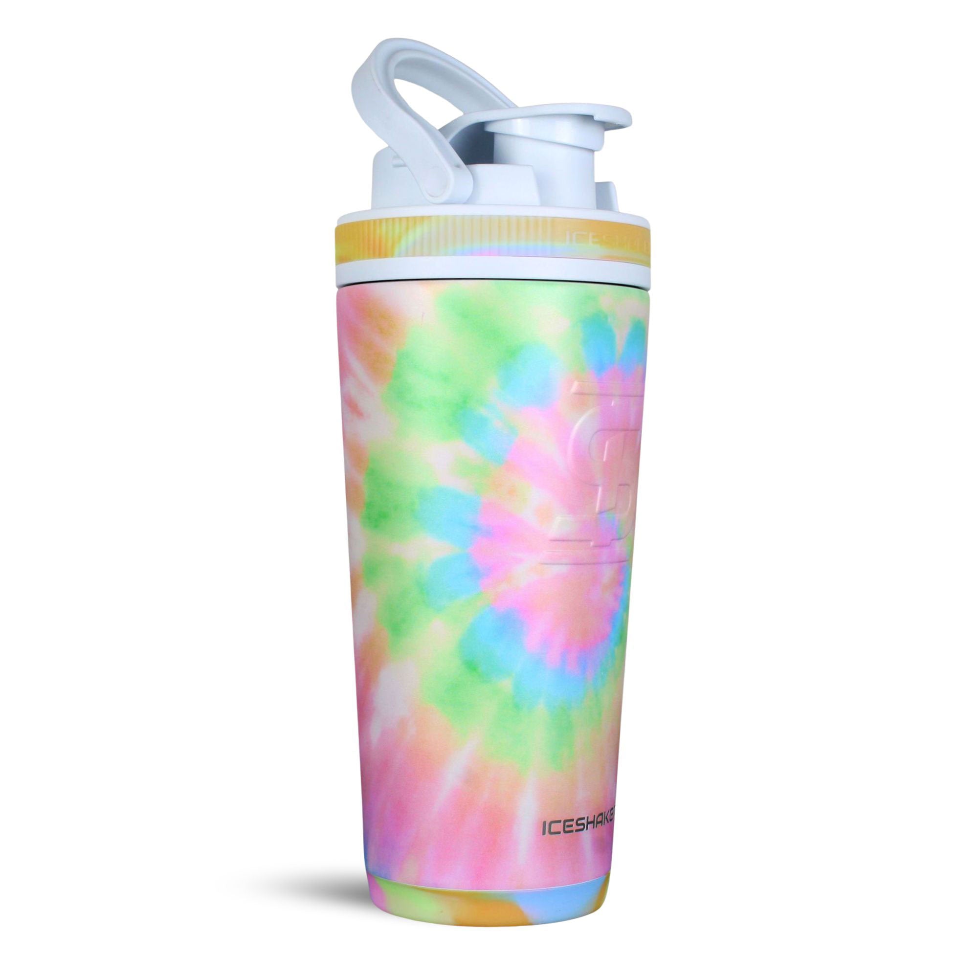 4D Series 26oz Ice Shaker Bottle - Cotton Candy Tie Dye Design | Leak Proof Protein Shaker Cup for Gym, Workouts & Sports | BPA Free Water Bottle for Protein Powder, Smoothies & Meal Replacement