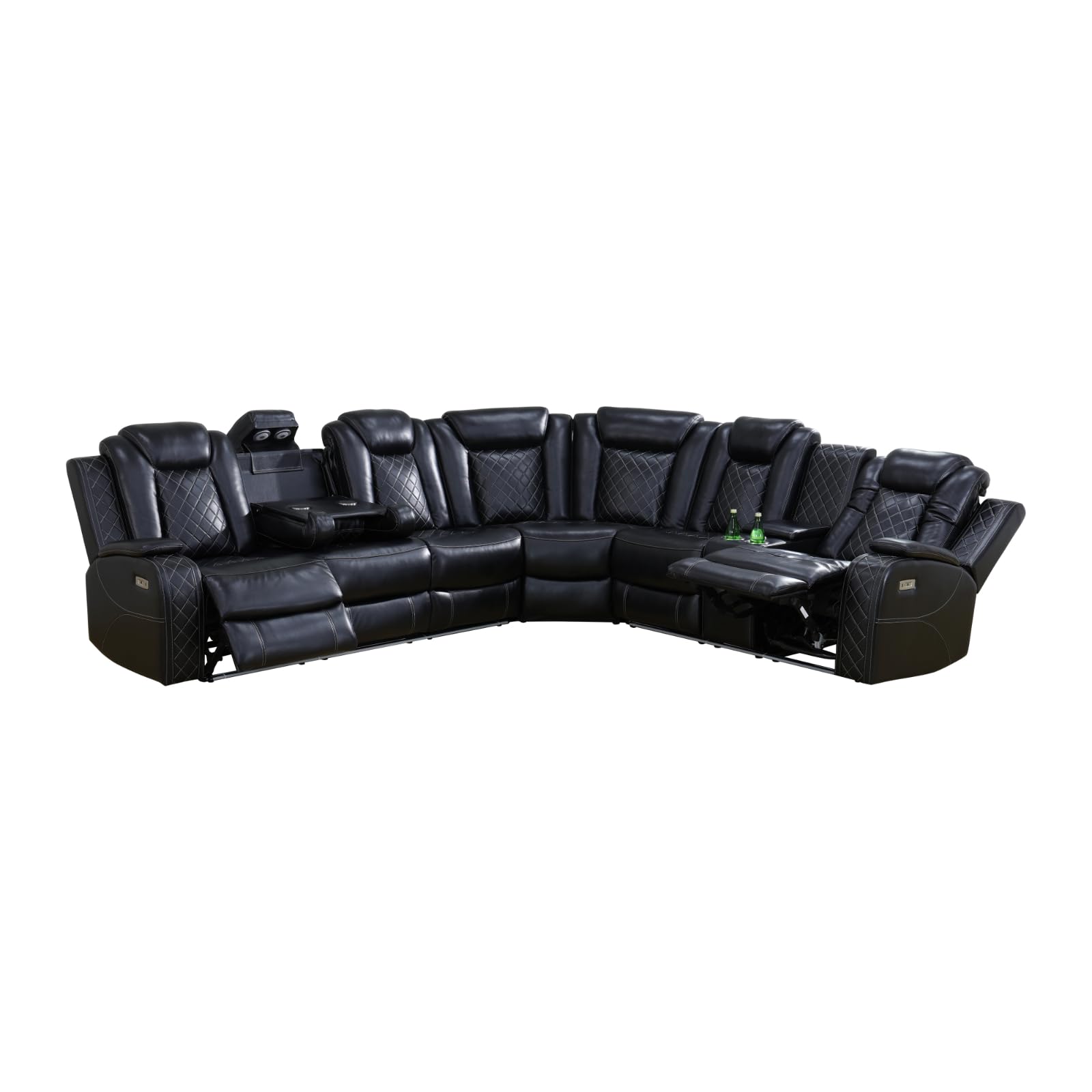 Power Recliner Living Room Set with LED Lights - Electric Massage Sofa for Home, Dorm, Apartment & Airbnb - Perfect for Relaxing, Watching TV & Hosting Guests