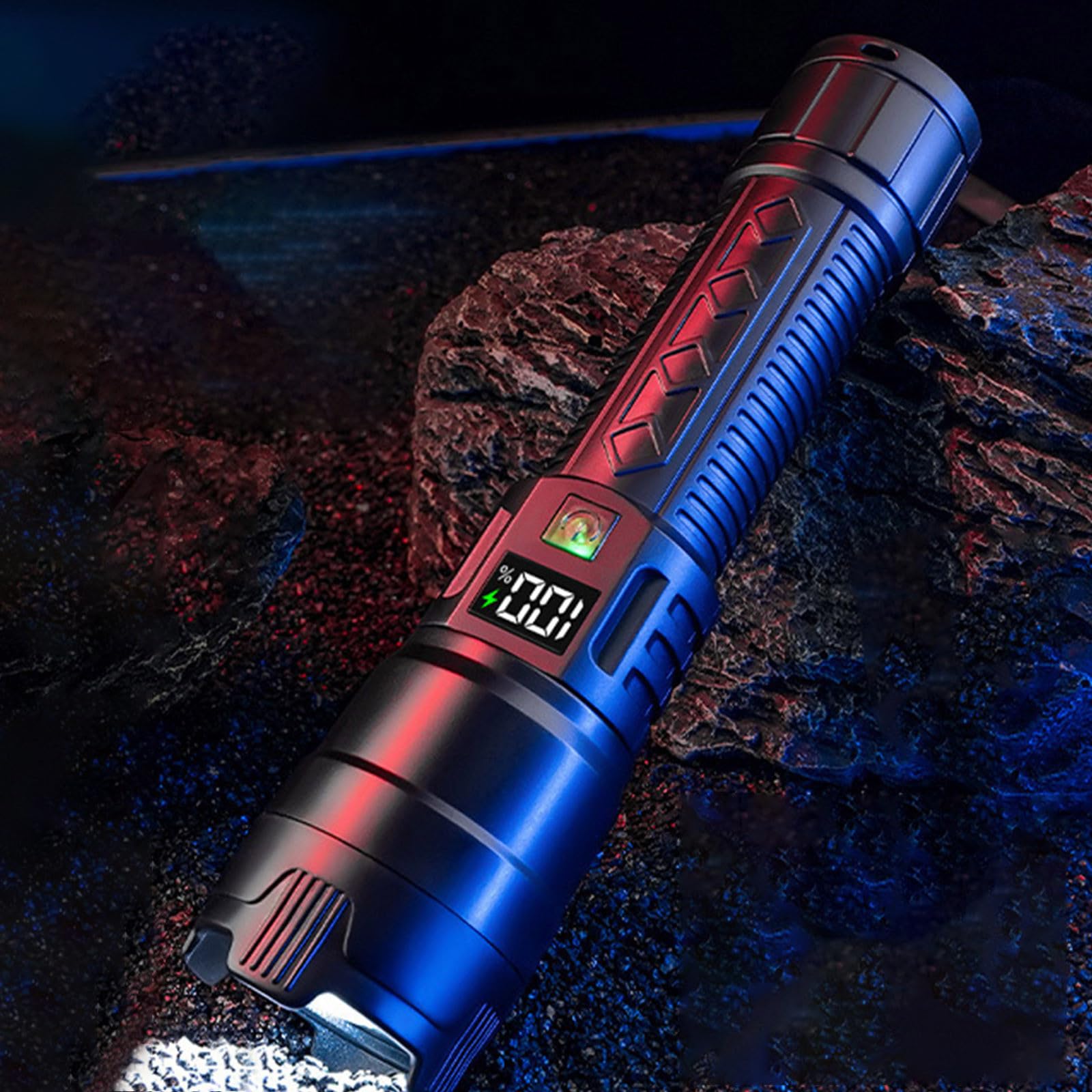 MIANHT 10000 Lumens Rechargeable LED Flashlight with Digital Display - High Power Zoomable Tactical Flashlight, Strong Light for Camping, Hiking, Emergency & Outdoor Adventures