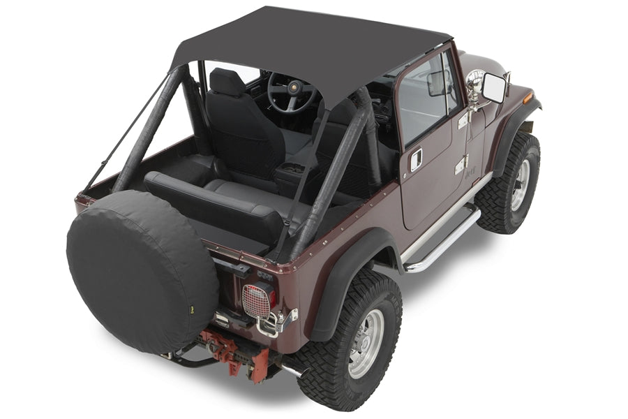 Bestop Traditional Bikini Top for Jeep Wrangler YJ & CJ - Black Crush | Durable Soft Top Replacement for Off-Road & Summer Driving