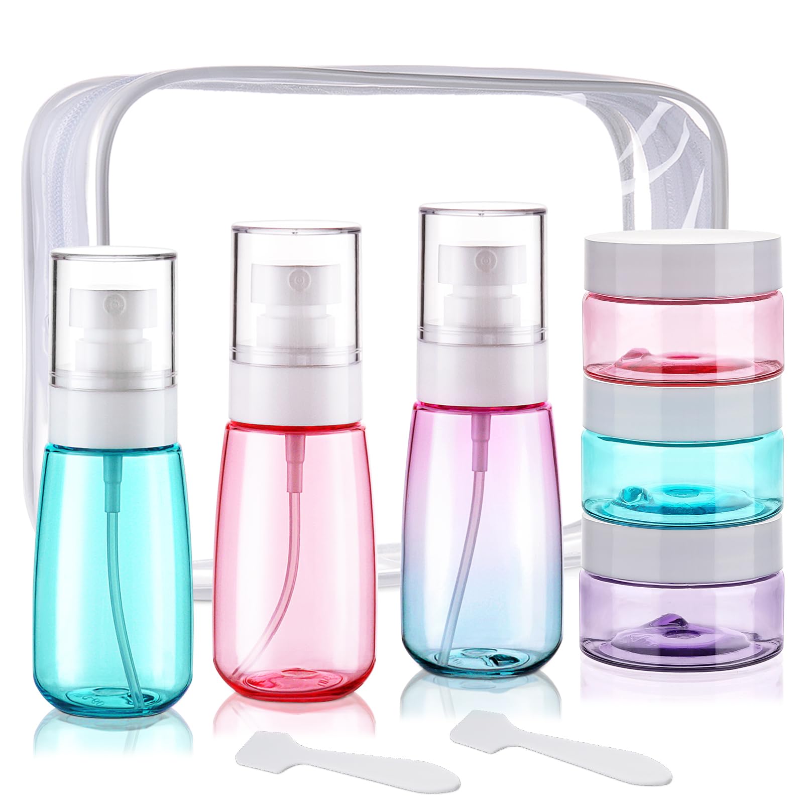 Cosywell 6-Pack TSA Approved Leak Proof Travel Bottles Set - Refillable Toiletries Containers for Cream, Lotion & Rose Water | Perfect Travel Essentials for Vacation, Gym & Airplane Carry-On