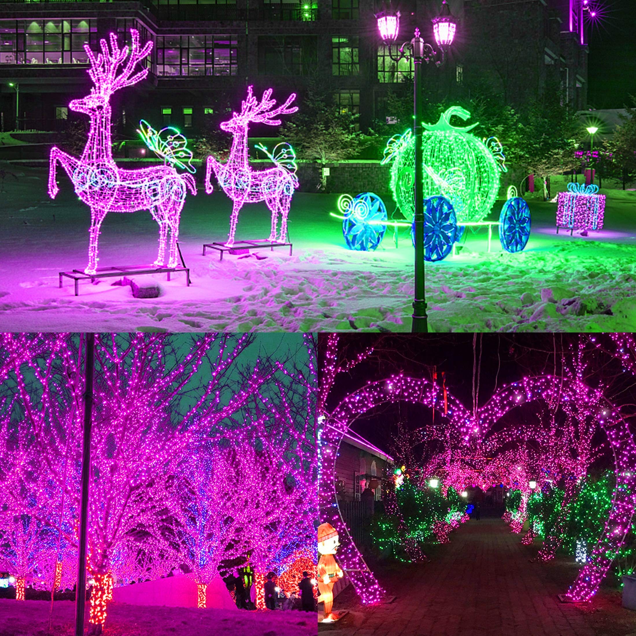 300 LED Halloween String Lights - 98.5FT Waterproof Connectable Mini Lights with 8 Lighting Modes for Indoor Outdoor Decor | Perfect for Halloween, Christmas, Parties, Bedroom & Holiday Decorations (Purple)