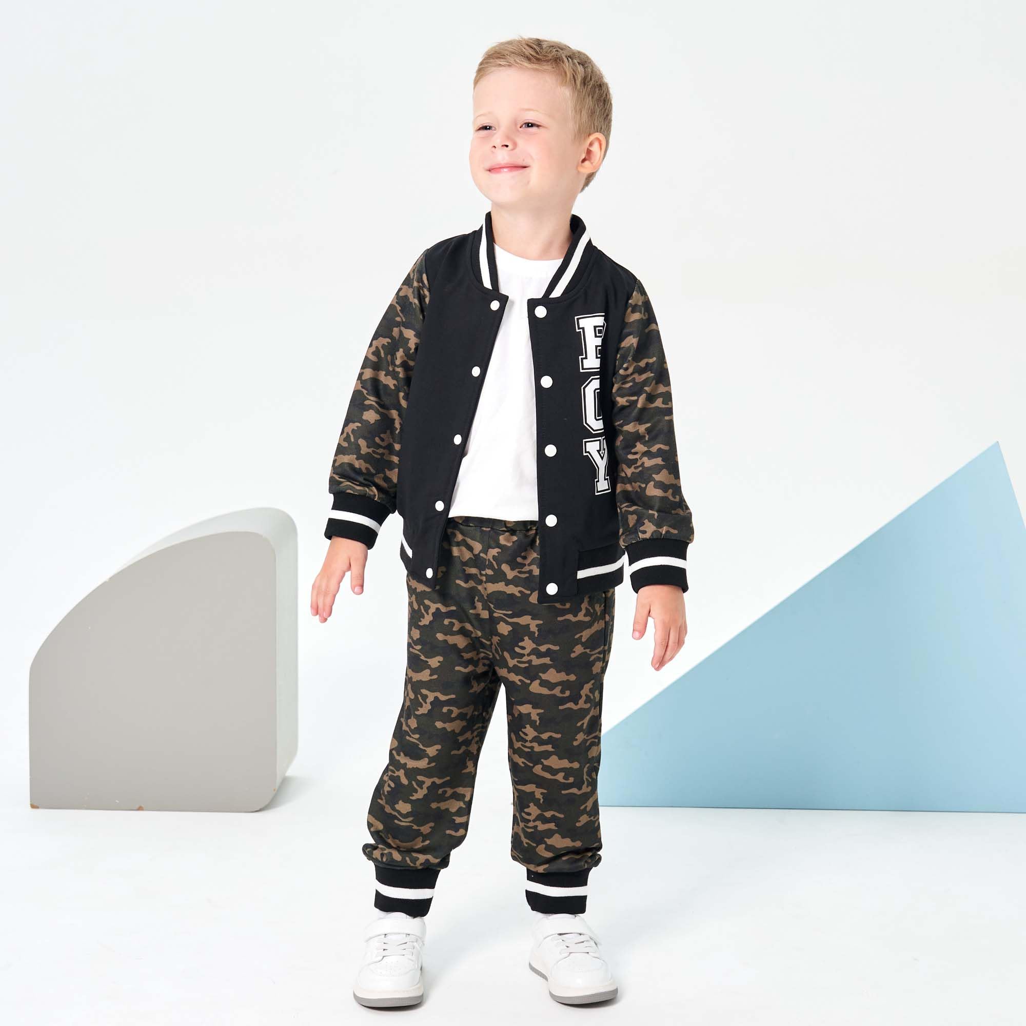 Baby Boy Outfits - Toddler Boys' Bomber Varsity Jacket & Sweatpants Set for Fall & Winter | Cute Casual Wear for Playdates & Family Outings