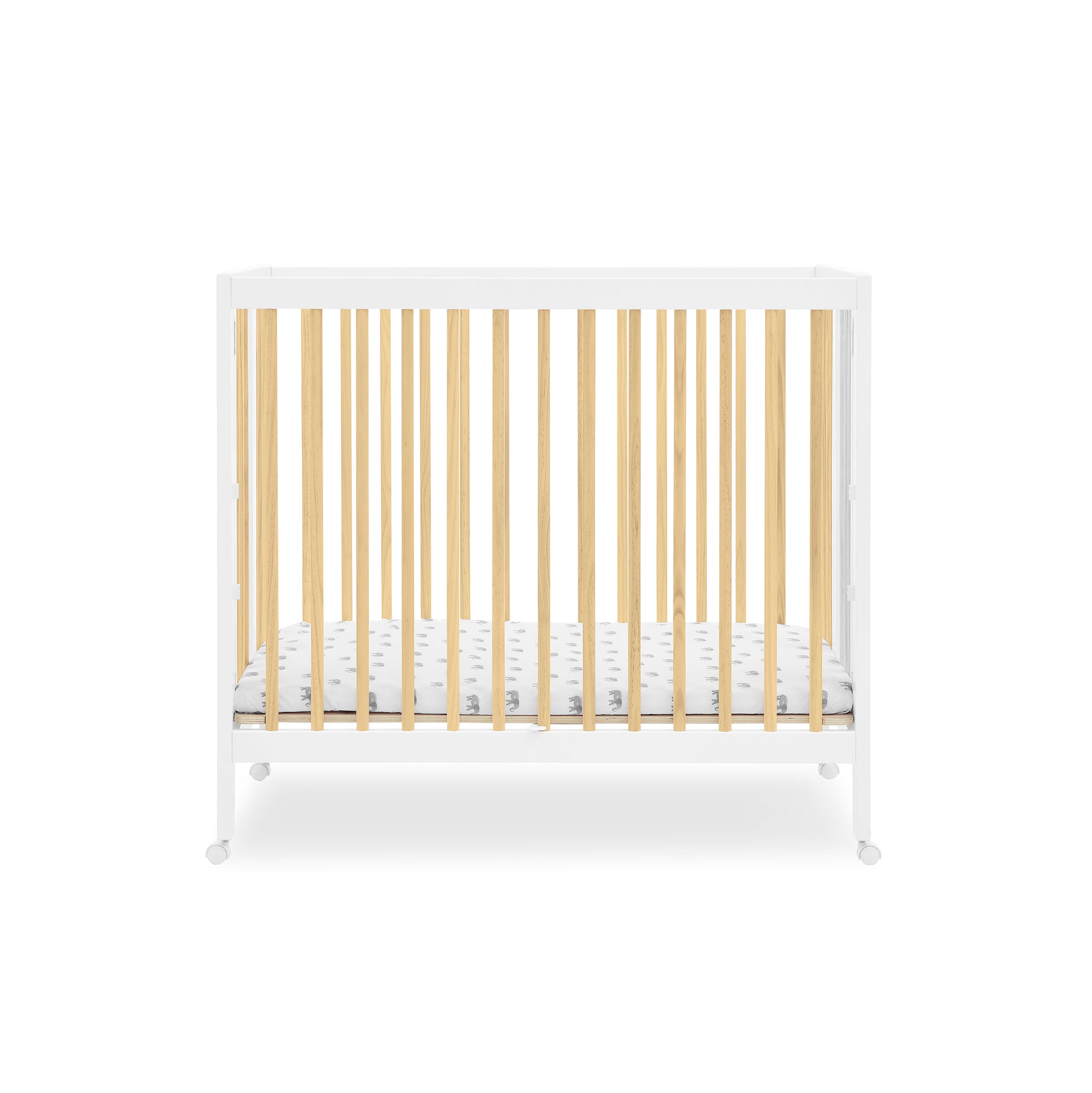 Portable Folding Mini Crib with 1.5 Inch Mattress - Lightweight Travel Baby Bed for Nursery, Home & On-The-Go Use