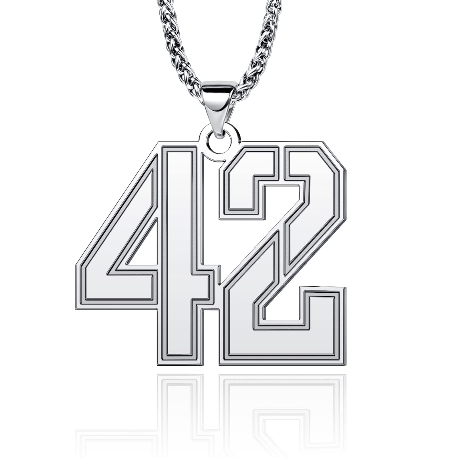 YSAHan Stainless Steel Baseball Number Pendant Necklace for Men & Boys - Custom 1-99 Chain Jewelry Gift for Sports Fans - Perfect for Games, Birthdays & Team Spirit