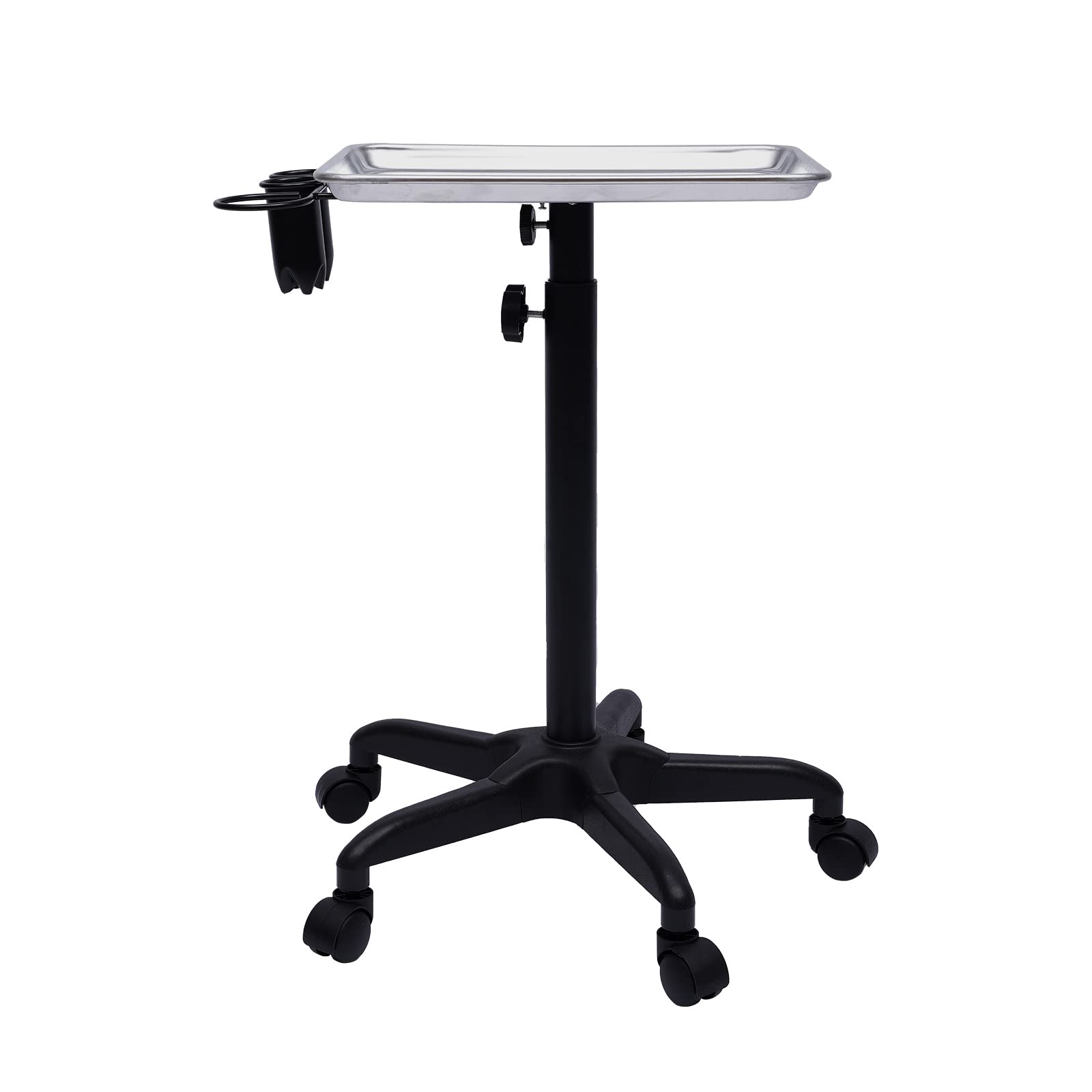 **Adjustable Height Salon Tray Cart with Wheels & Storage – Aluminum Tattoo & Spa Equipment Organizer for Salon, Home, or Mobile Services – Perfect for Makeup, Nail, & Hair Tools**