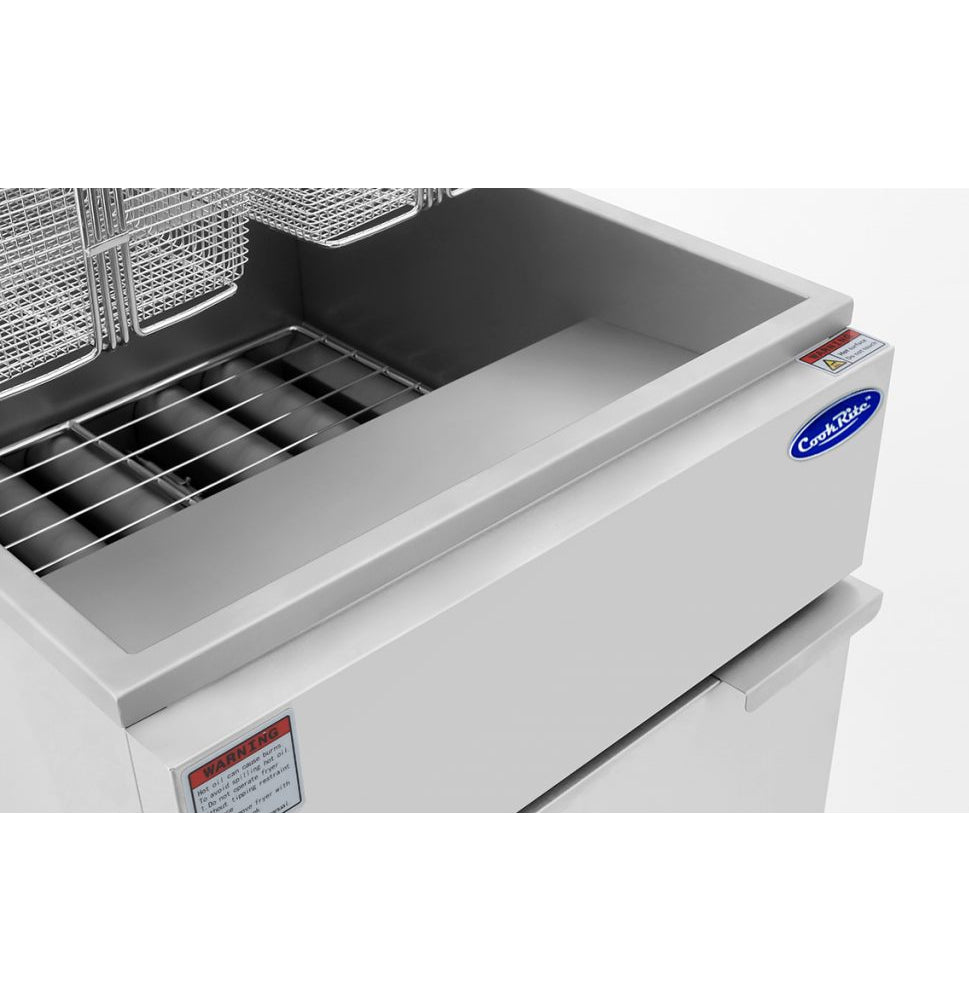 Atosa ATFS 35ES 35 lb. Commercial Gas Deep Fryer - 60,000 BTU Heavy Duty Energy Star Certified for Restaurants, Fast Food & Catering Businesses