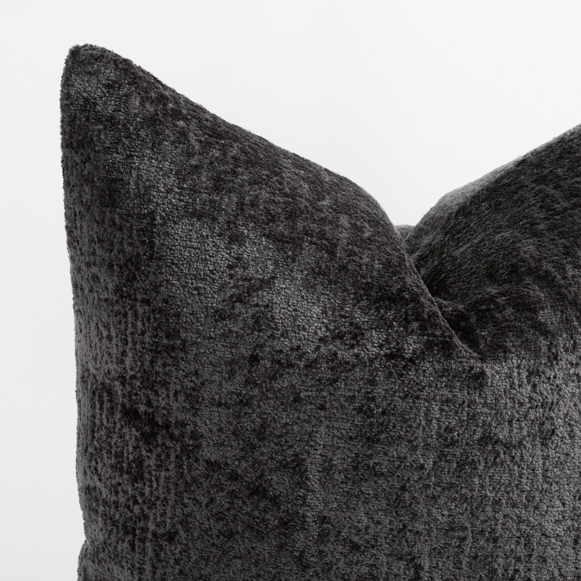 Ginsberg Velvet 22x22 Decorative Throw Pillow Cover in Pewter - Perfect for Sofa, Bed & Home Decor