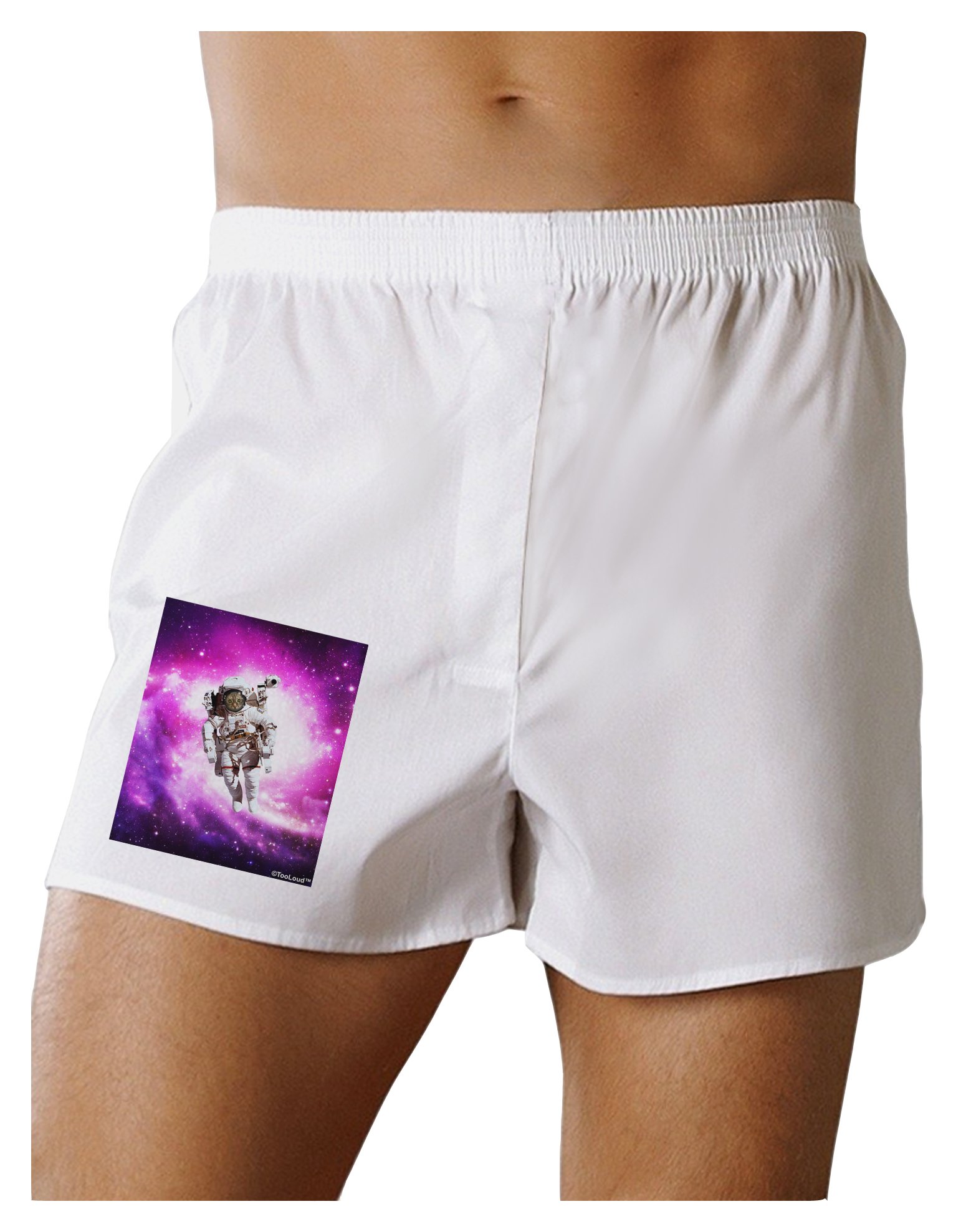 TooLoud Astronaut Cat Boxer Shorts - Fun Space-Themed Underwear for Men & Women | Perfect for Sleepwear, Lounge Wear & Gifts