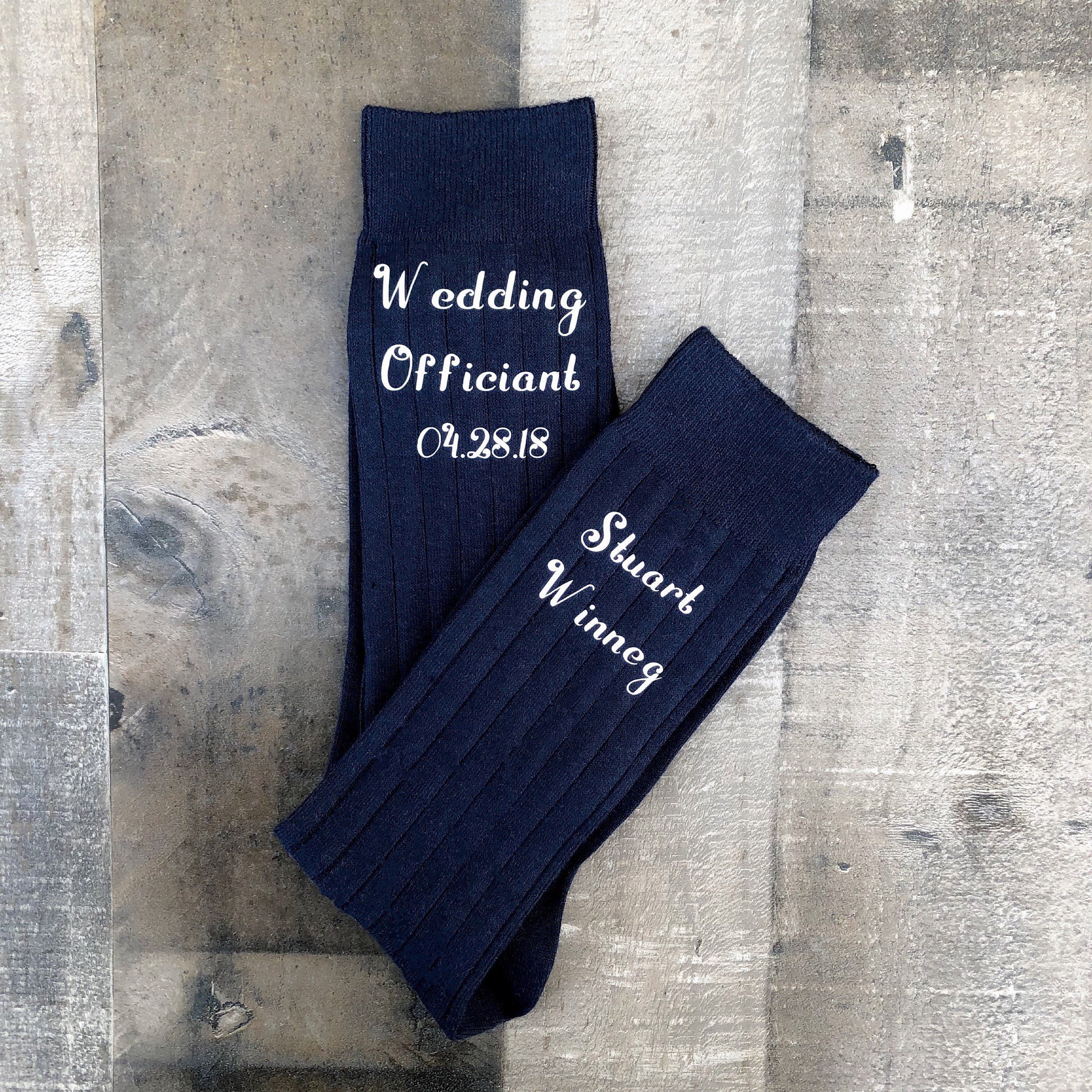 Officiant Gift Socks for Wedding Officiant - 4 Color Options - Perfect for Ceremonies, Rehearsals & Special Occasions