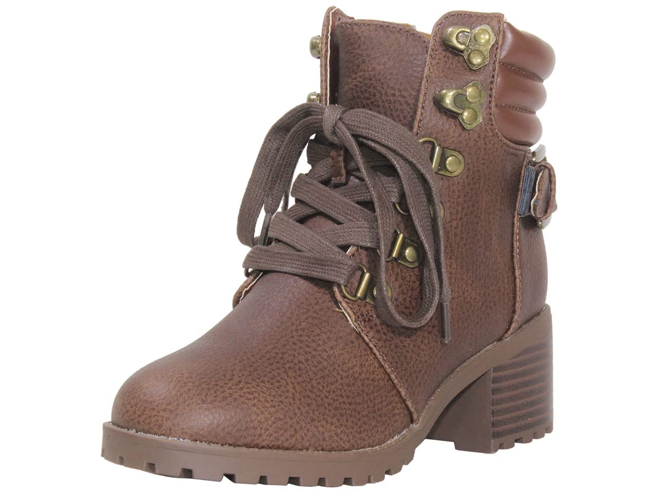 MIA Girl's Lil Annamaria Cognac Leather Shoes for Toddler & Kids - Comfortable Casual & Dress Footwear for School, Play & Special Occasions
