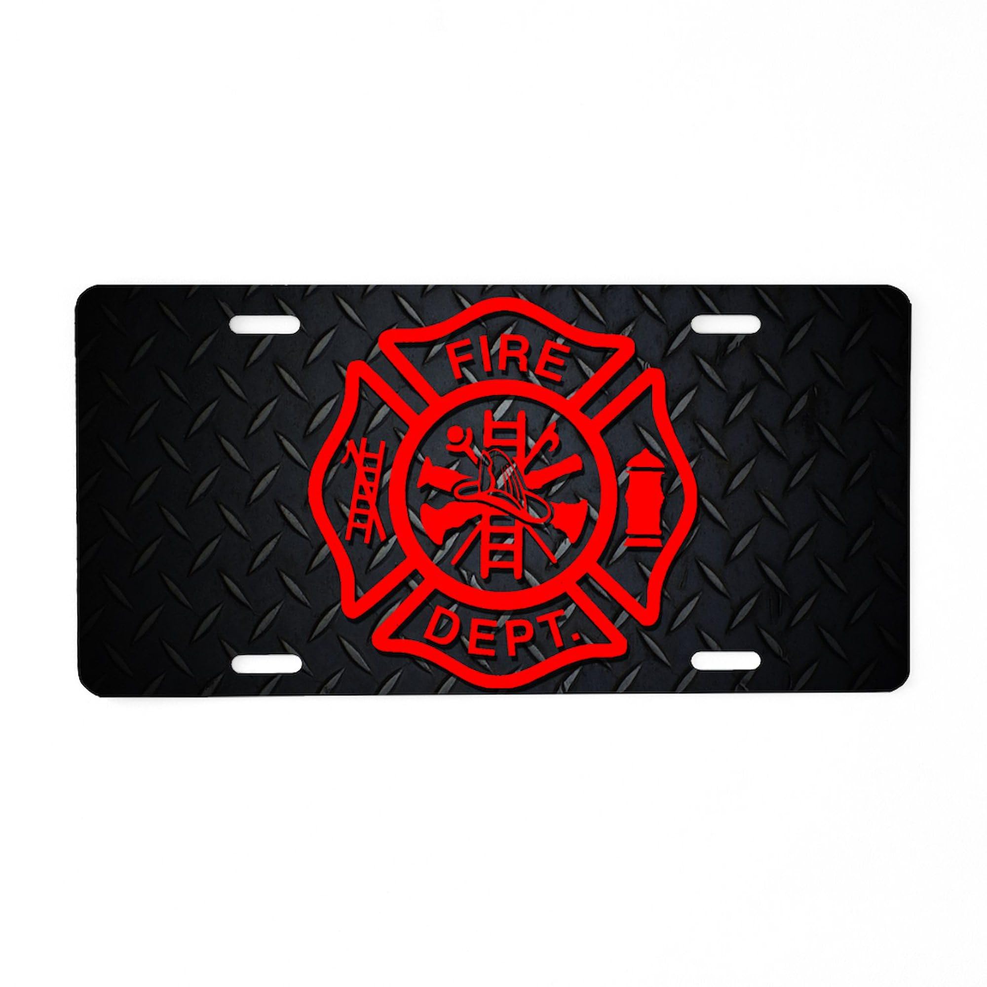 Fire Department Aluminum License Plate - Custom Front Vanity Tag for Cars & Trucks - Perfect for Firefighters, First Responders & Supporters