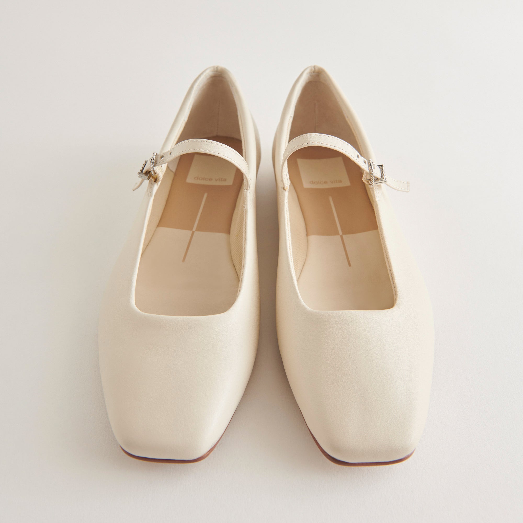REYES Women's Ivory Leather Ballet Flats - Comfortable & Stylish Shoes for Work, Casual Wear & Dance