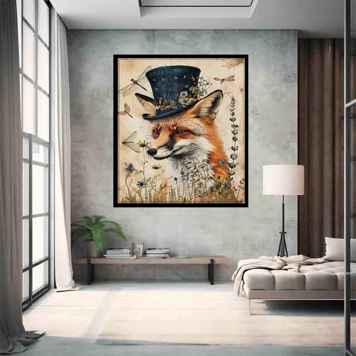 Elegant Fox Framed Print - Premium Wall Art Decor for Living Room, Bedroom & Office - Perfect Gift for Nature Lovers & Home Decor Enthusiasts
