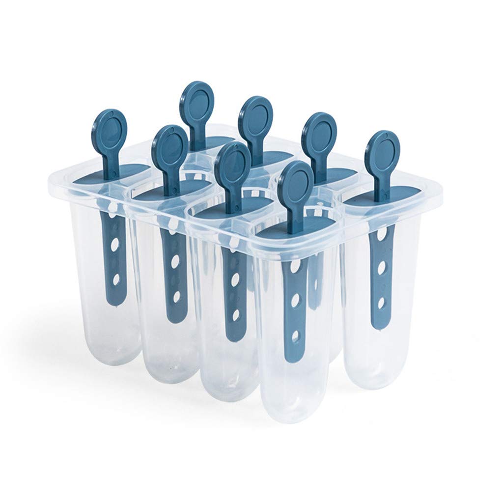 Best Reusable Ice Pop Molds Set of 8 - Homemade Popsicle Makers with Sticks & Drip Guards for Kids - Easy Release Blue Popsicle Ice Tray Holder - Perfect for Summer Treats, Birthday Parties & Family Fun