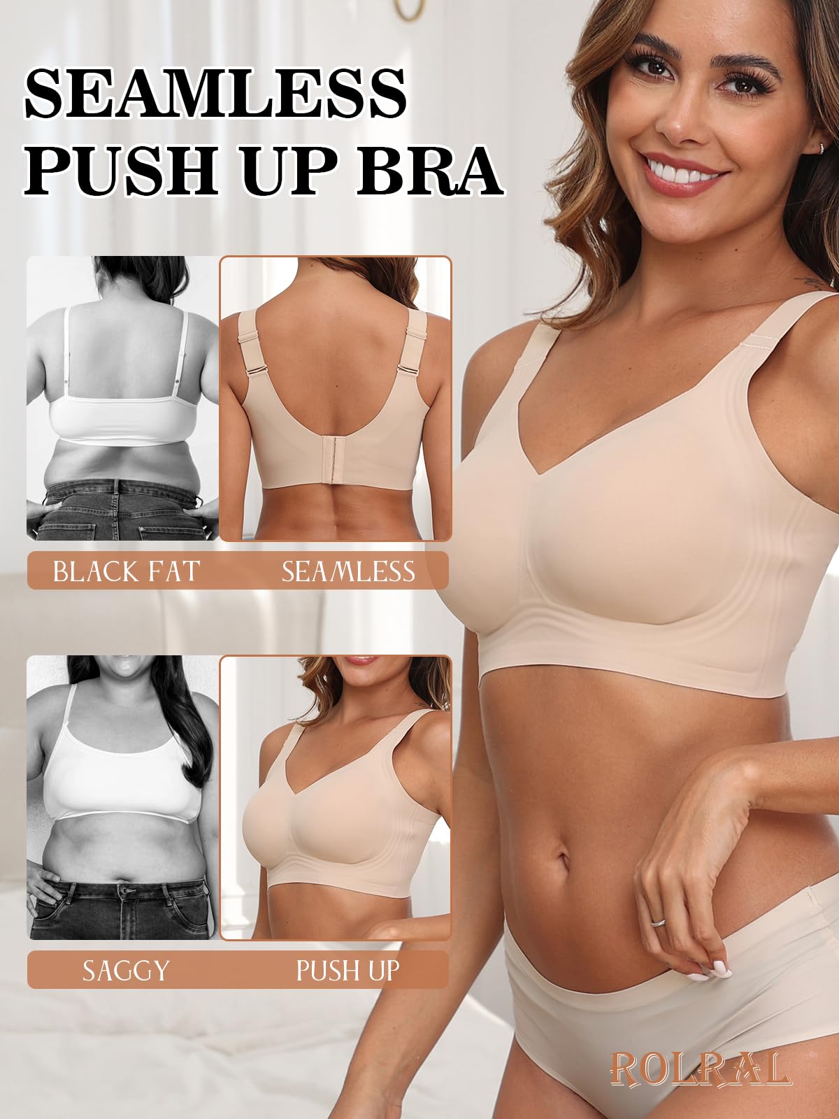 Wirefree Full Coverage Bras for Women - Seamless Comfort, Lift & Support - Smoothing T-Shirt Bra for Everyday Wear & Layering