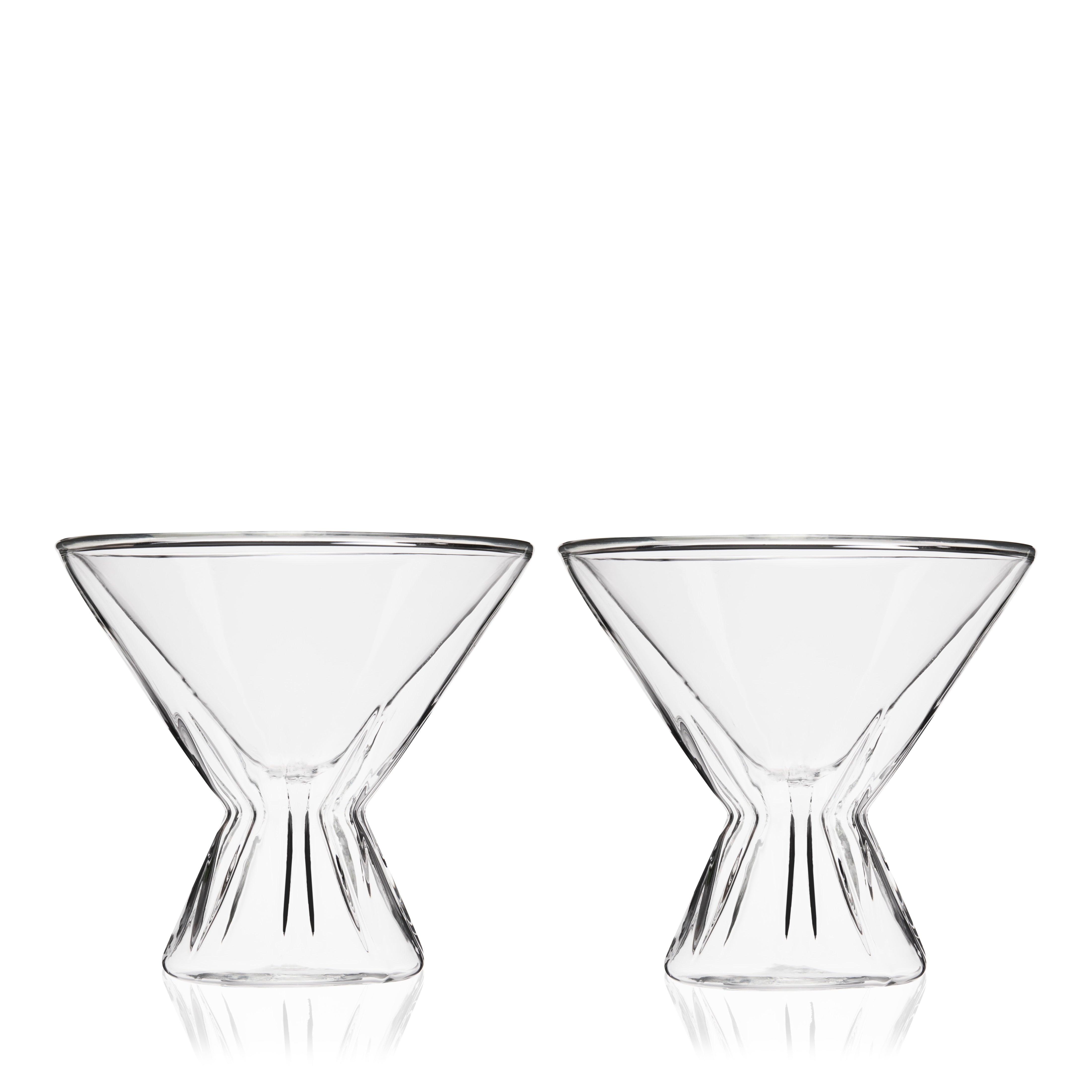 Premium Double Walled Insulated Martini Glasses - Set of 4, Shatter-Resistant Crystal Clear Cocktail Cups for Chilled Martinis, Perfect for Home Bars, Parties & Elegant Entertaining