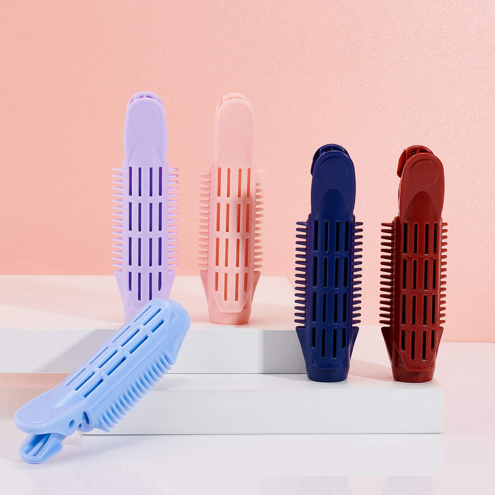 SUPERFINDINGS 12pcs Natural Fluffy Hair Clips for Women - 4.13x1.18x0.94 Inch Light Salmon Volumizing Root Clips with Self-Grip | Perfect for Styling, Updos, and Adding Volume to Thin Hair