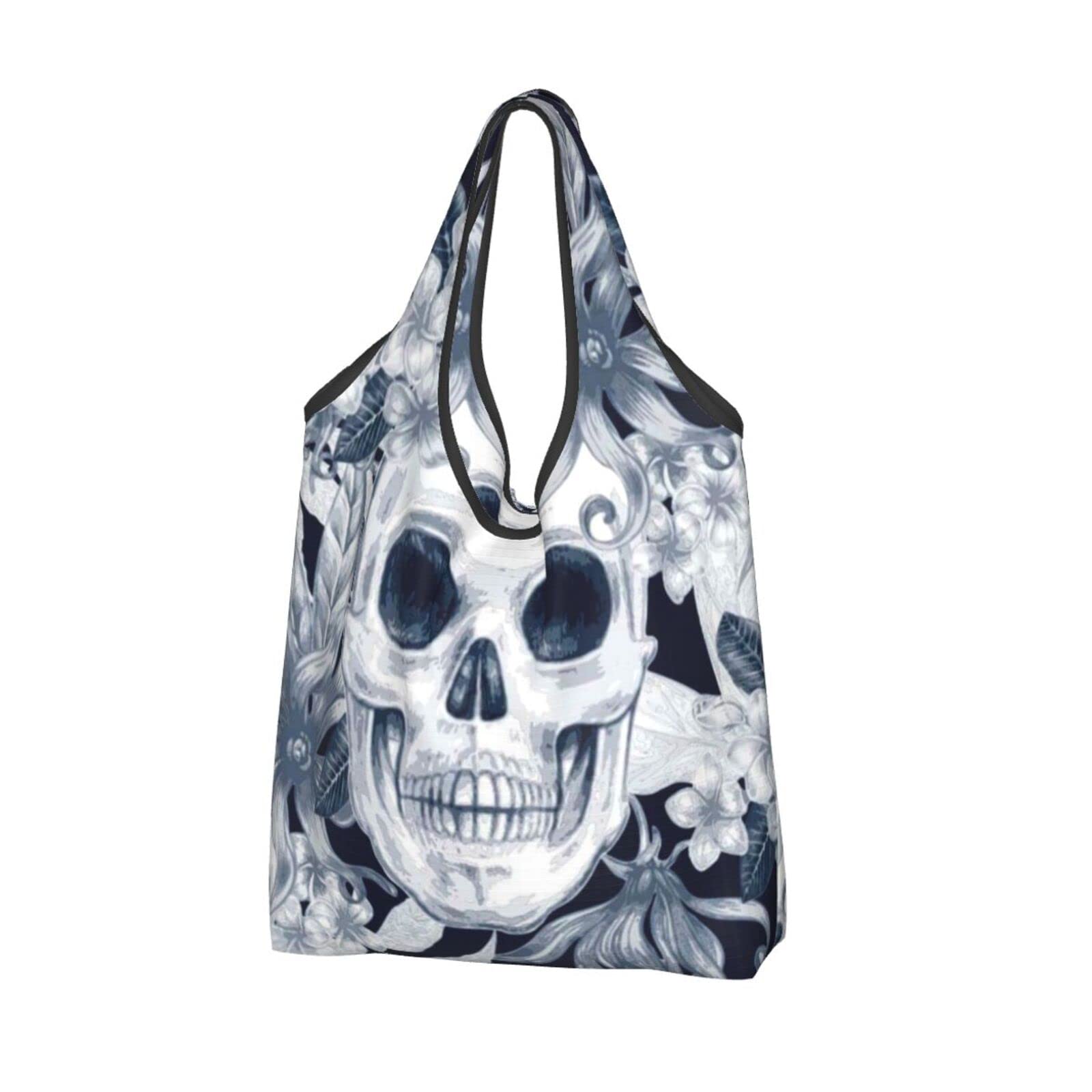 Eco-Friendly Foldable Reusable Shopping Bags - Large Washable Grocery Tote with Shoulder Straps, Durable & Waterproof Storage Bag for Groceries, Travel, and Beach Trips