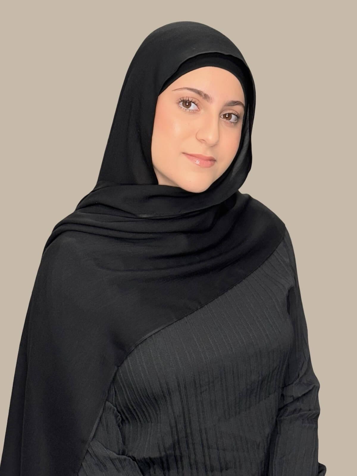 Stylish Black Cotton Modal Hijab for Women - Perfect for Daily Wear, Prayer, and Special Occasions
