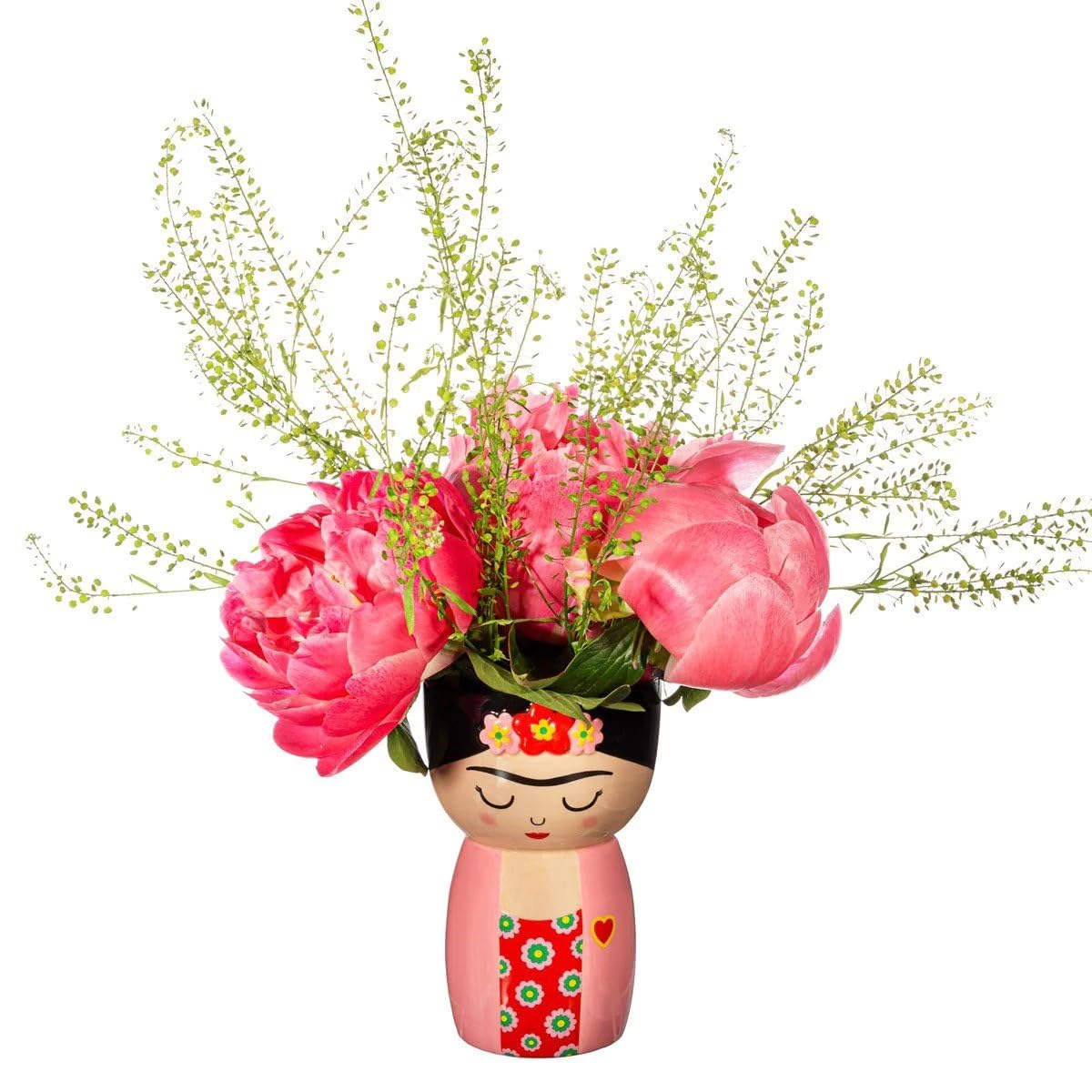 Sass & Belle Frida Body Shaped Vase - Small Ceramic Decorative Vase for Home, Office, Wedding & Gift Giving - Perfect for Flowers, Dried Arrangements & Boho Decor