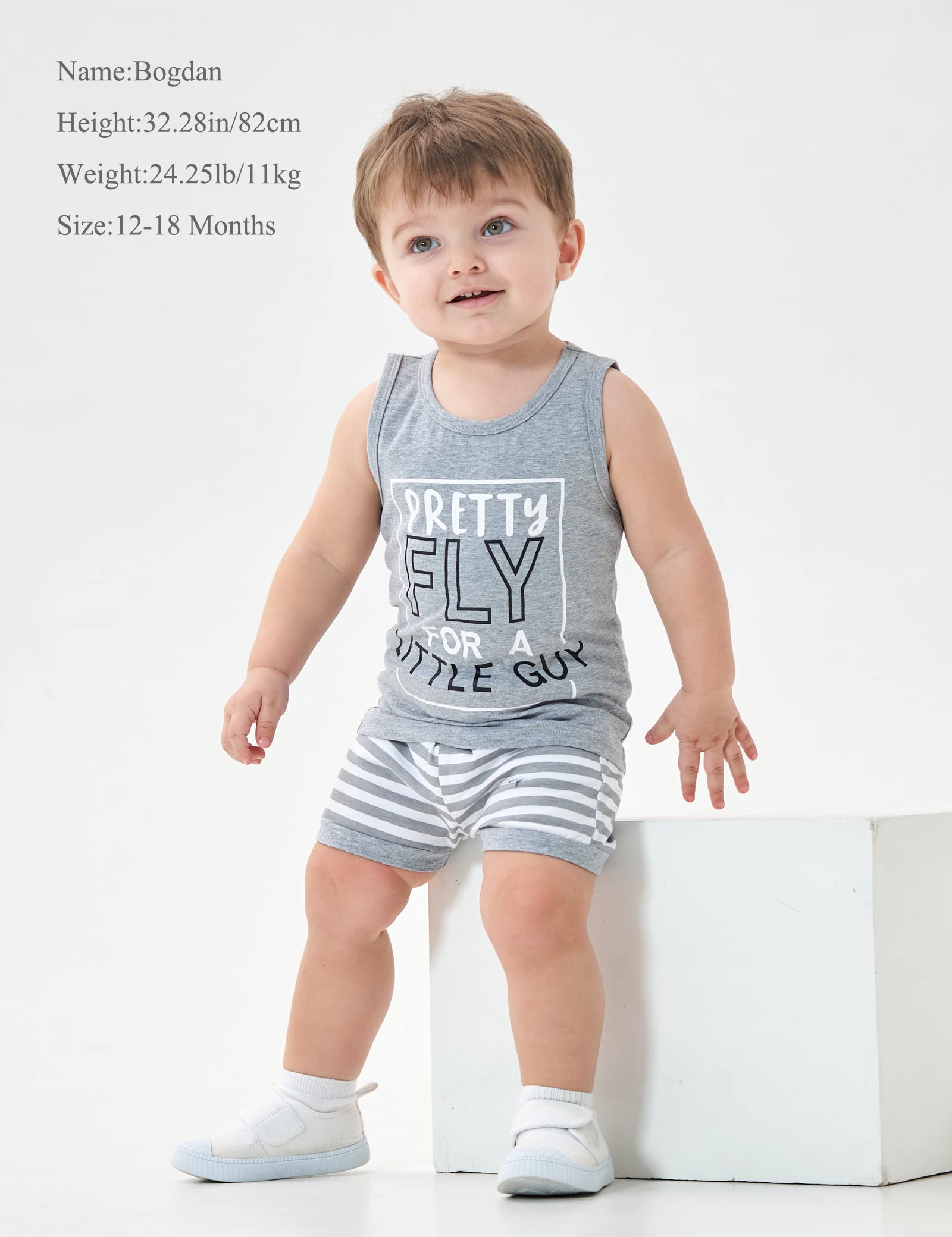 **Cute Toddler Boy Outfits - Sleeveless Top & Striped Shorts Set | Summer Baby Clothes for Boys | Playtime, Beach & Outdoor Adventures**