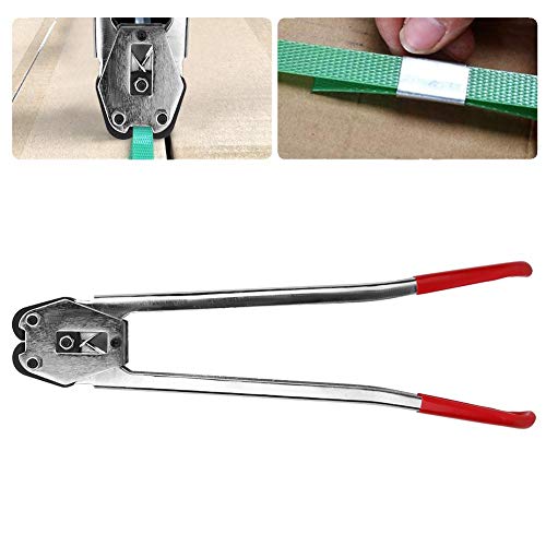 Heavy Duty Manual PET Plastic Strap Sealer Tool - Red Handheld Banding Machine for Secure Packing & Shipping | Ideal for Warehouse, Logistics, and Industrial Packaging