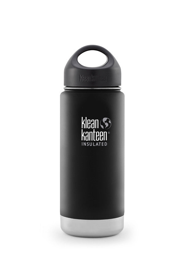 Klean Kanteen 16oz (473mL) Vacuum Insulated Stainless Steel Water Bottle - Wide Mouth, BPA-Free, Hot & Cold Drink Thermos for Hiking, Gym, Office & Outdoor Activities